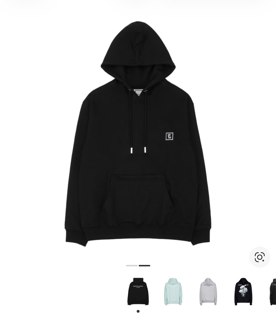 우영미 백 로고 후드 블랙 44 상품이미지1