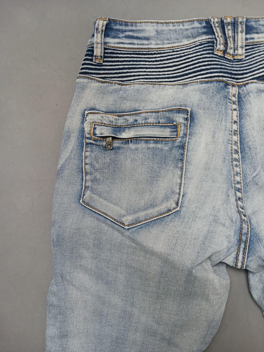 [32] 발망 라이트워싱 바이커진 청바지 상품이미지8