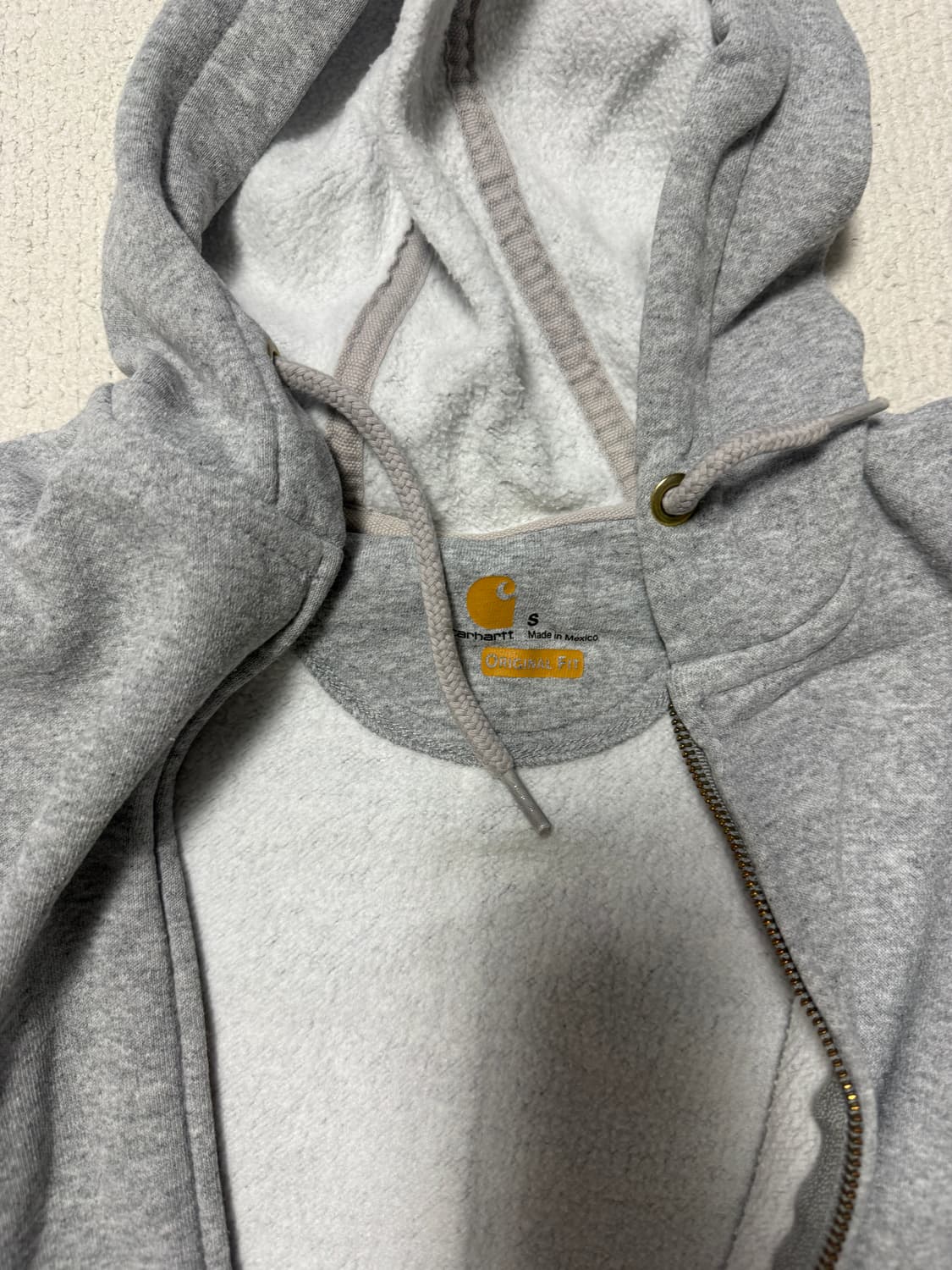 칼하트 후드집업 S 회색 상품이미지3
