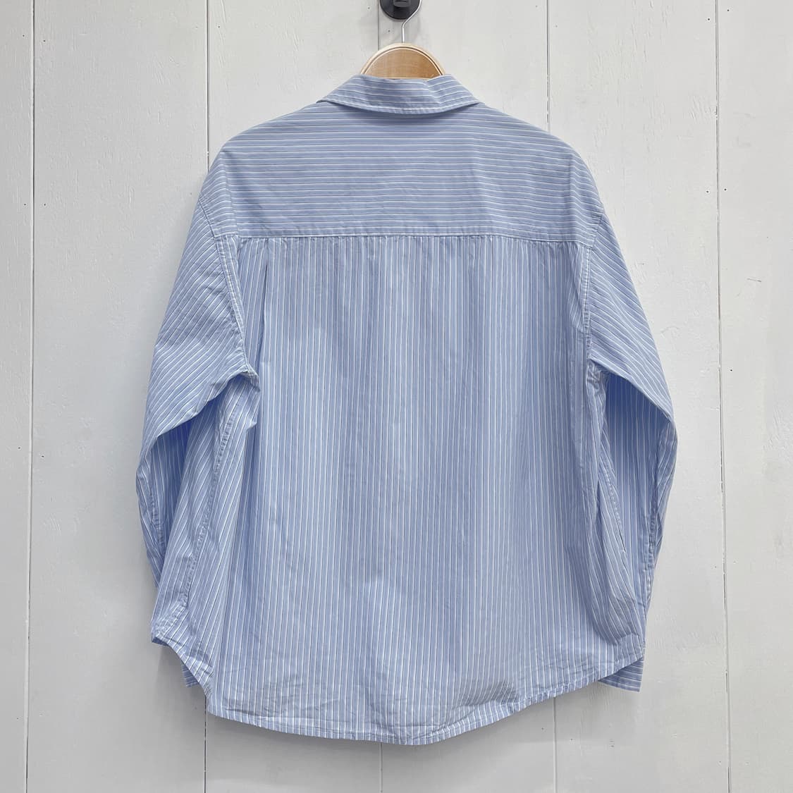unene 오버핏 스트라이프 코튼 셔츠 블루 상품이미지6