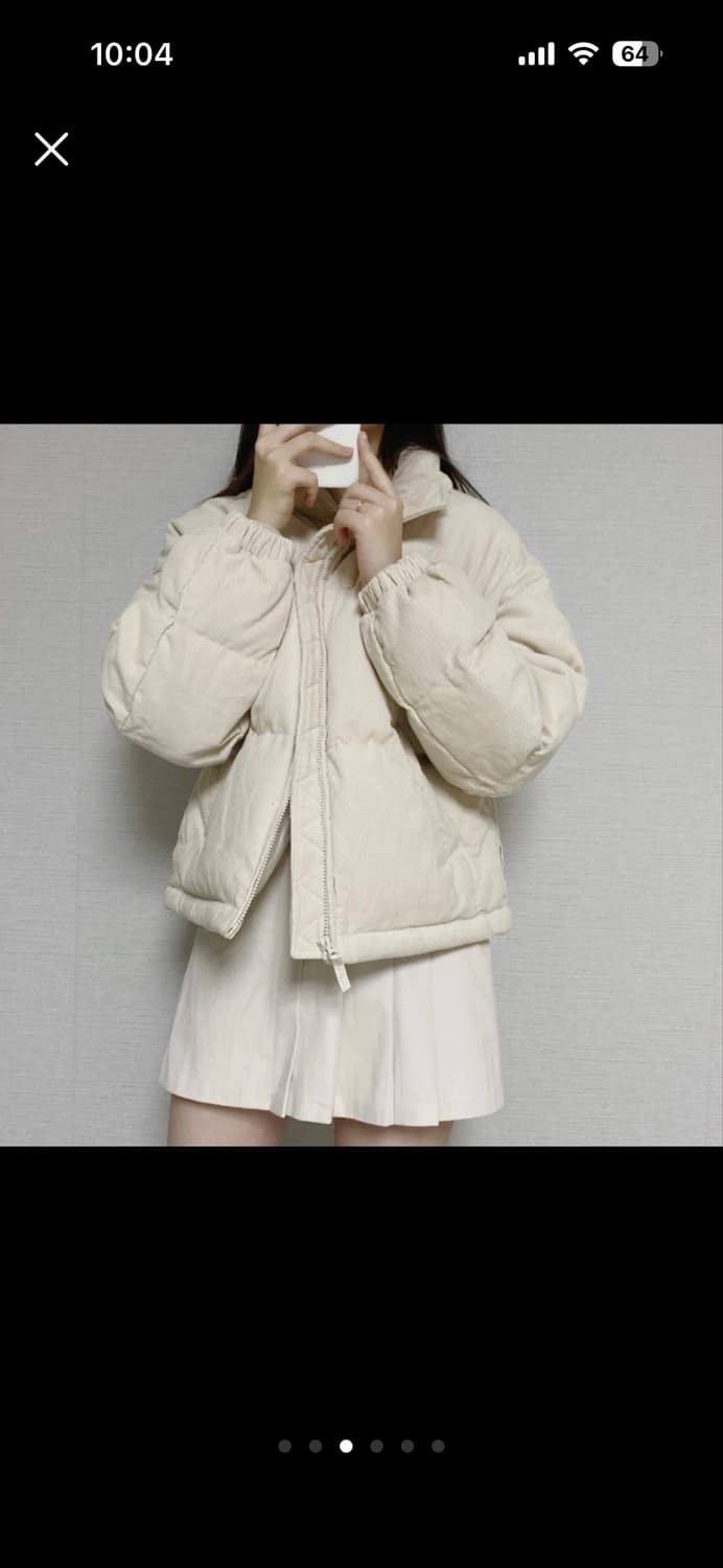 후아유 유니 코듀로이 숏푸퍼 크림 S 상품이미지3