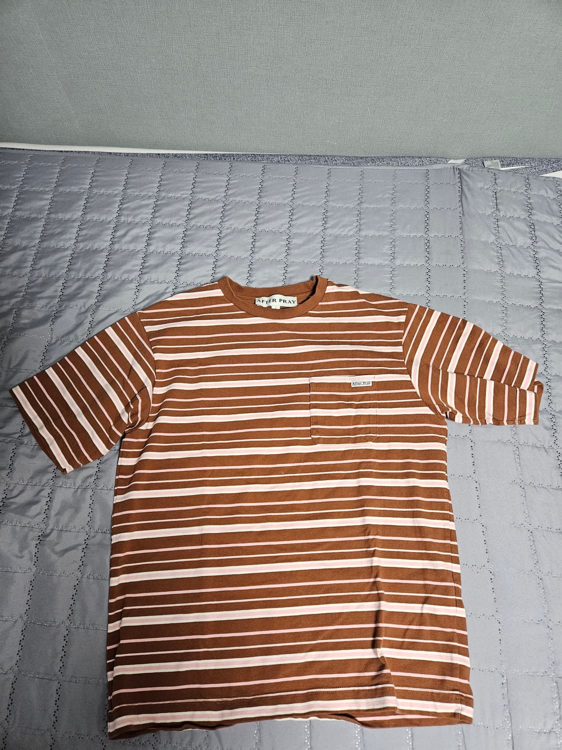 에프터프레이 스트라이프 티셔츠 카멜 상품이미지3