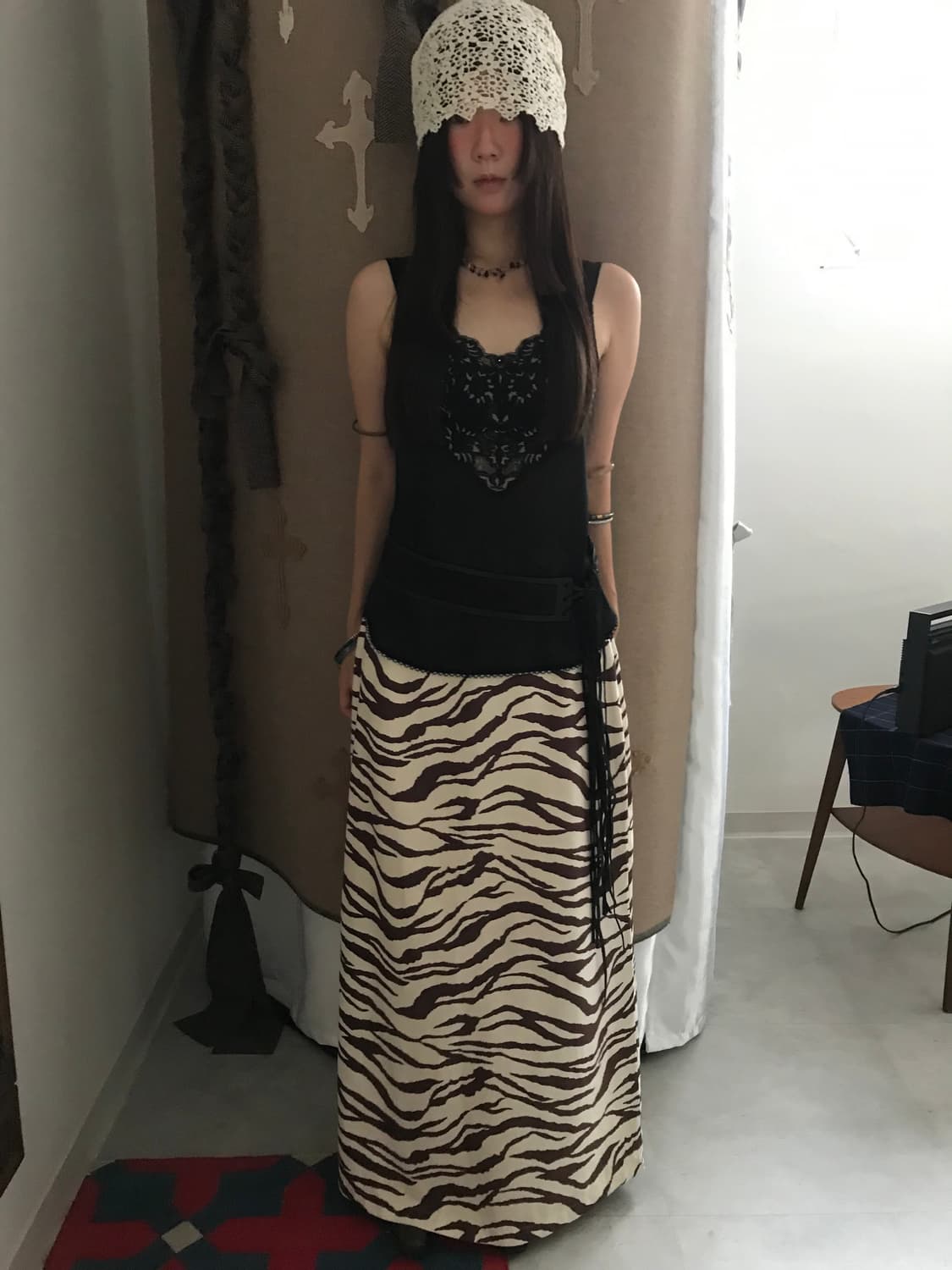 vintage lace see-through sleeveless 상품이미지3
