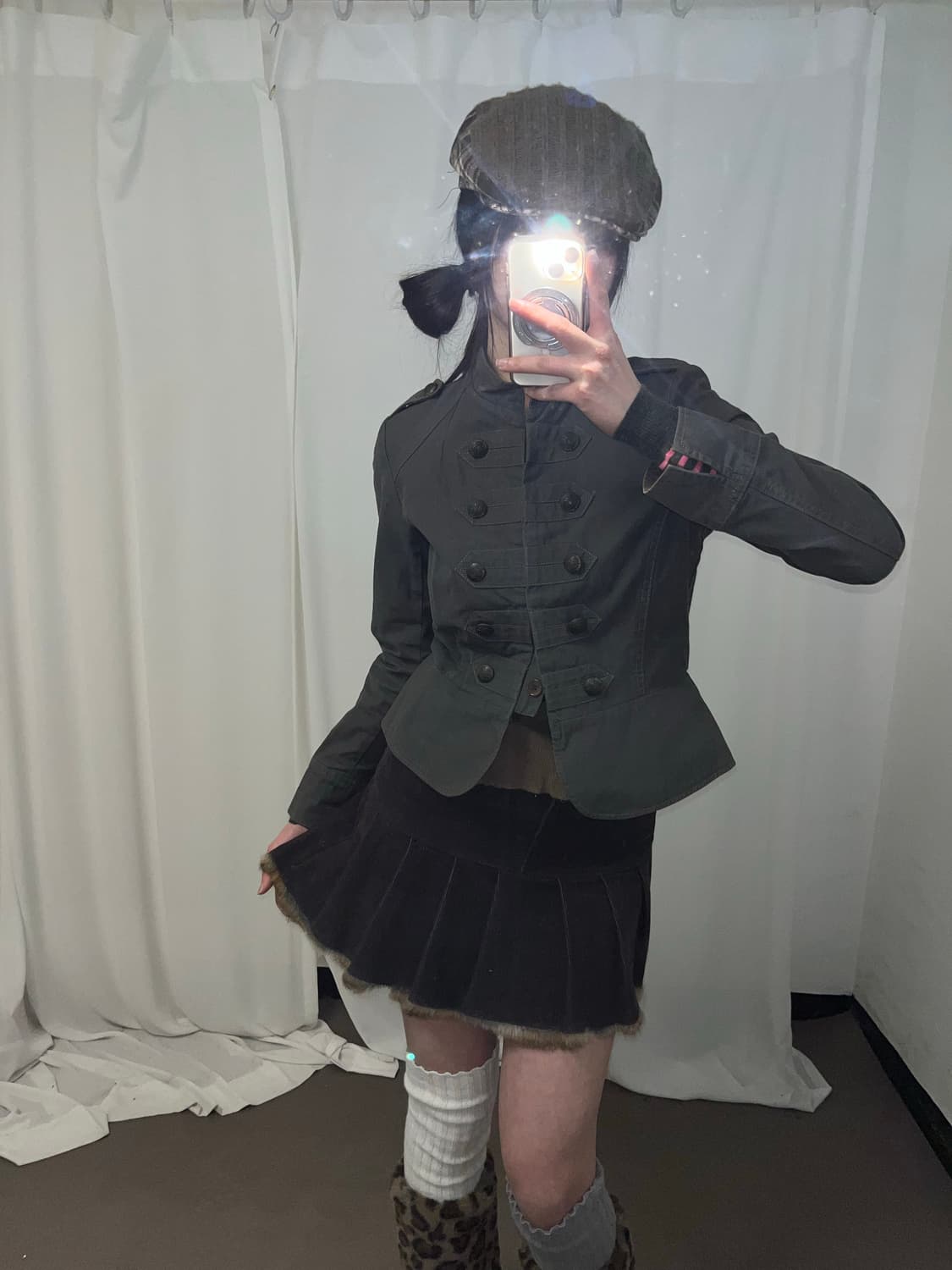 Betty boop 카키 그레이 나폴레옹 자켓 상품이미지8