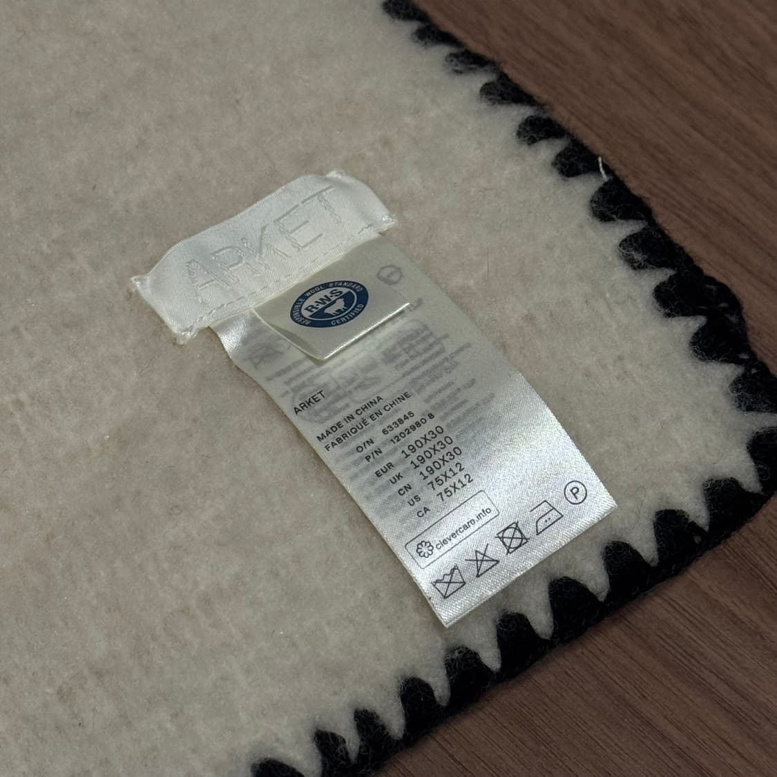 아르켓 토템맛 블랭킷 스티치 스카프 화이트 상품이미지5