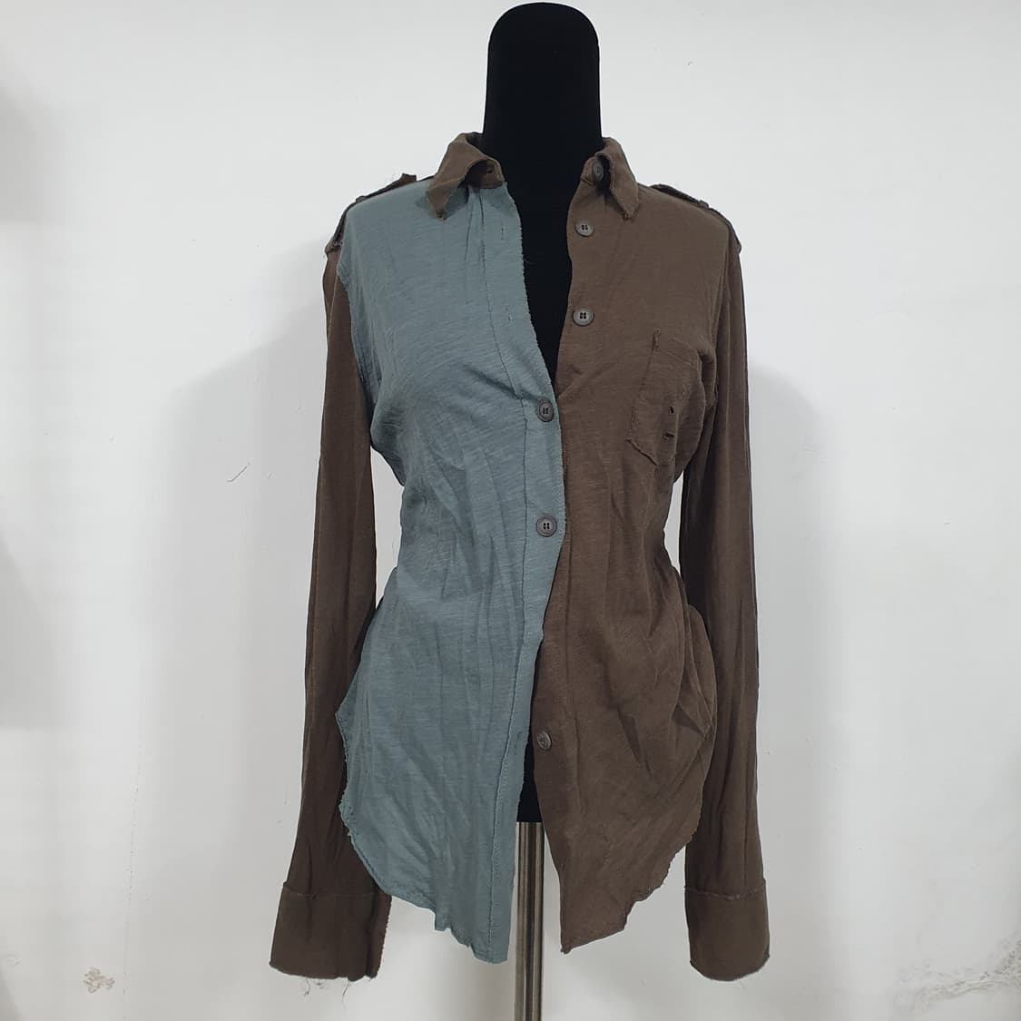 빈티지 그런지페어리 뮤트 컬러 y2k 밀란로랭 u라인 셔츠 탑 상품이미지4