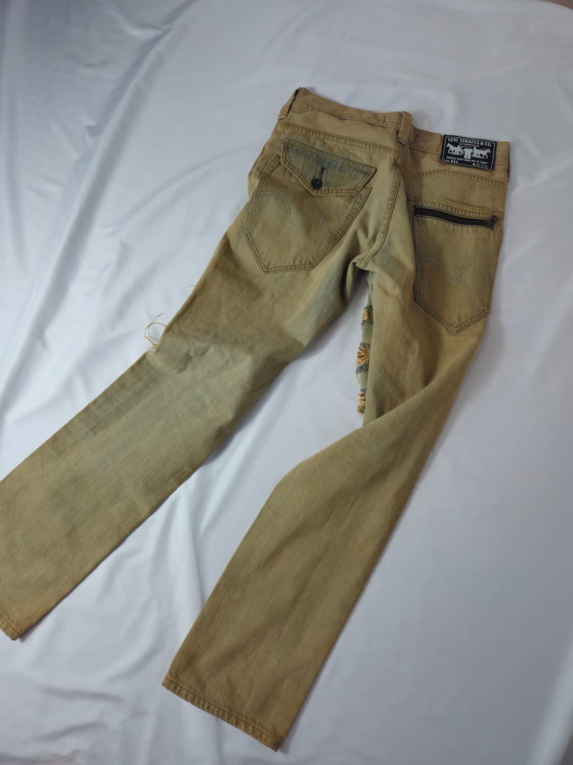 리바이스 511 빈티지 진흙워싱 데님팬츠 블랙패치 청바지 32x32 상품이미지1