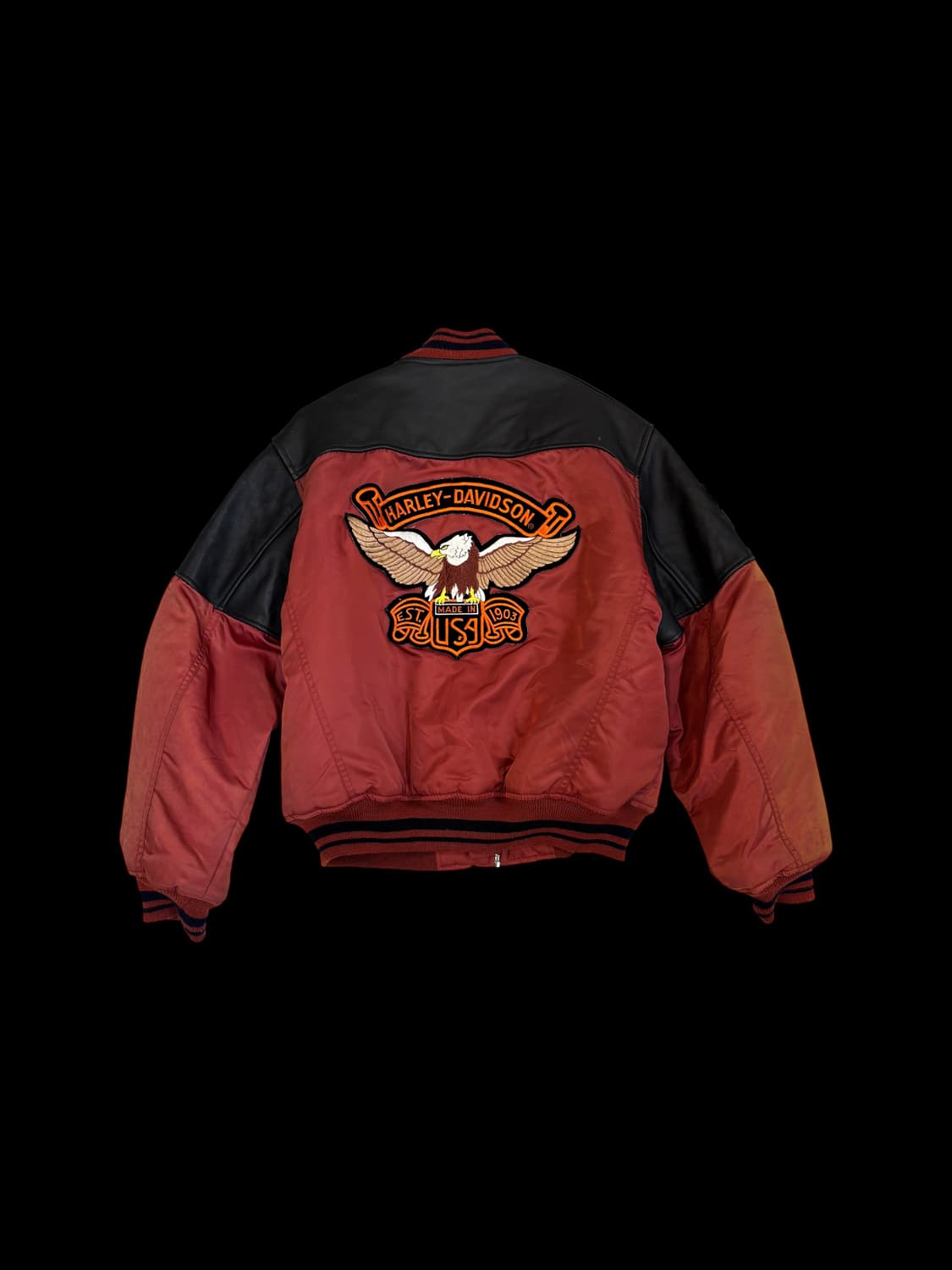 할리데이비슨 레이싱 패치 나일론 & 레더 봄버 상품이미지2