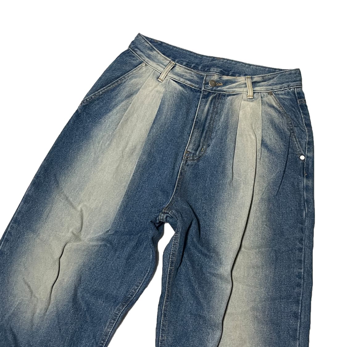 Jemut 제멋 빈티지워싱 투턱 와이드 팬츠 상품이미지3