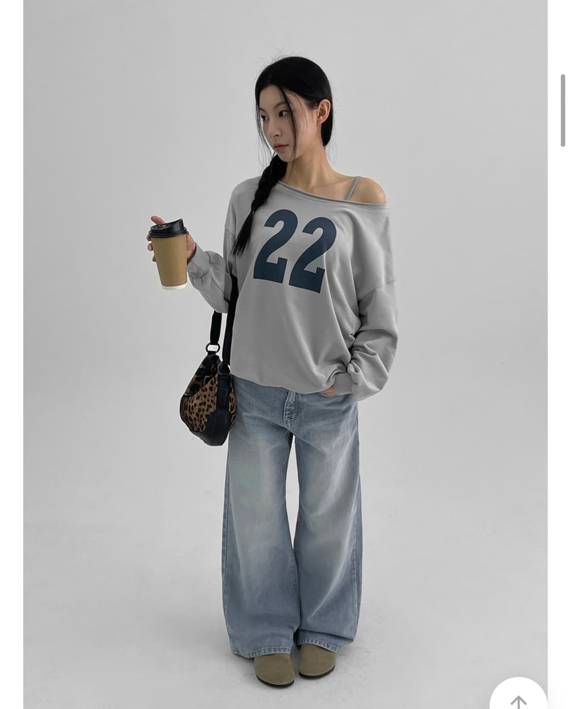 워싱 와이드 데님팬츠 청바지 S 상품이미지3