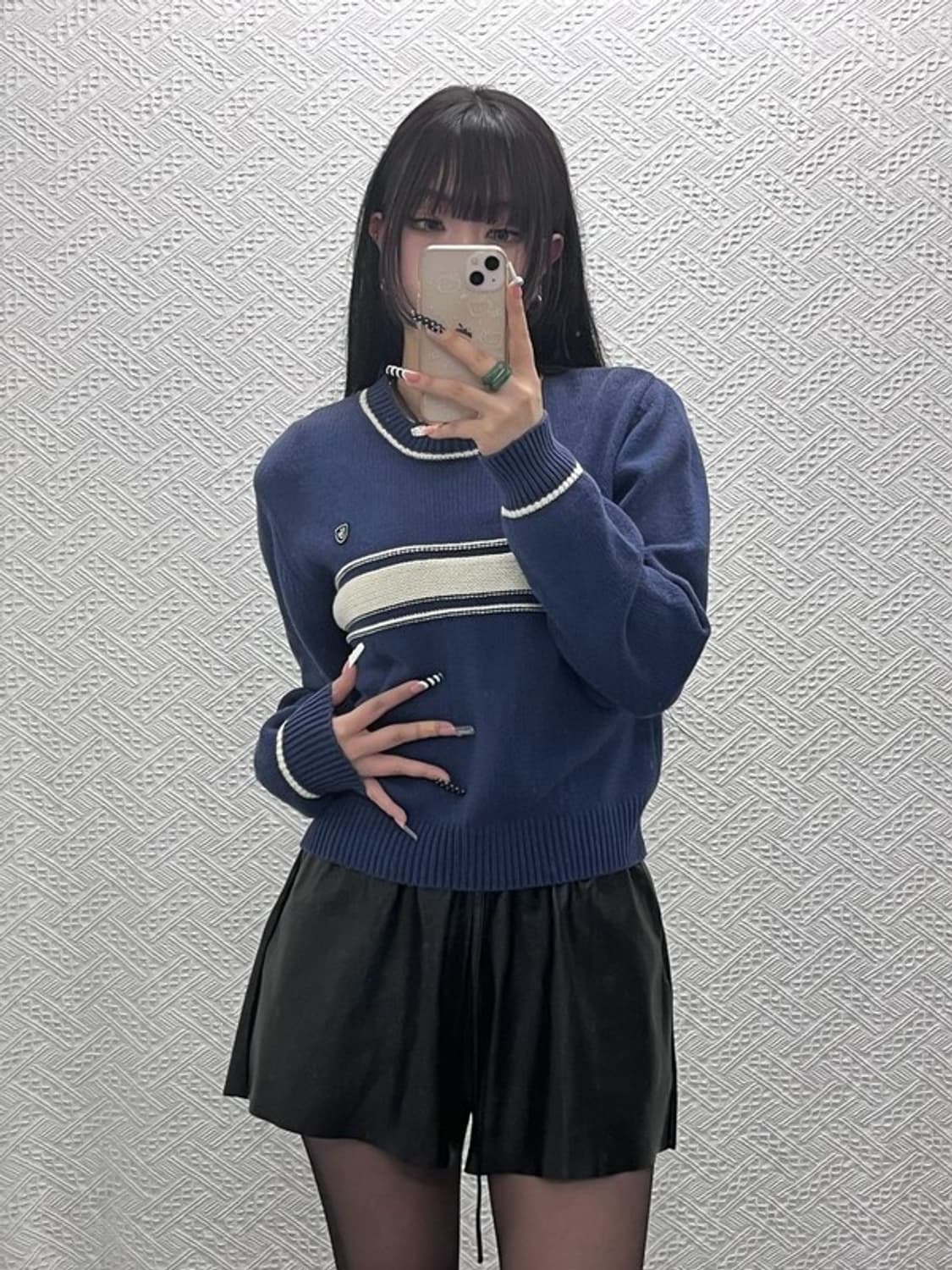 마리테 프랑소와 저버 캐주얼 레트로 배색 니트 M C10342 상품이미지2