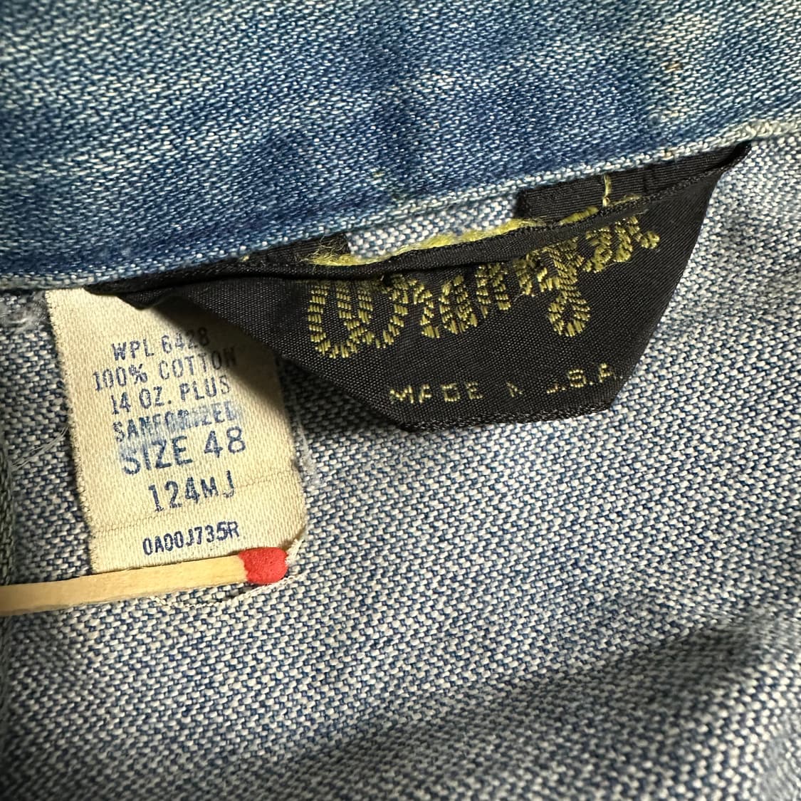70s Wrangler 124mj 데님 자켓 상품이미지3
