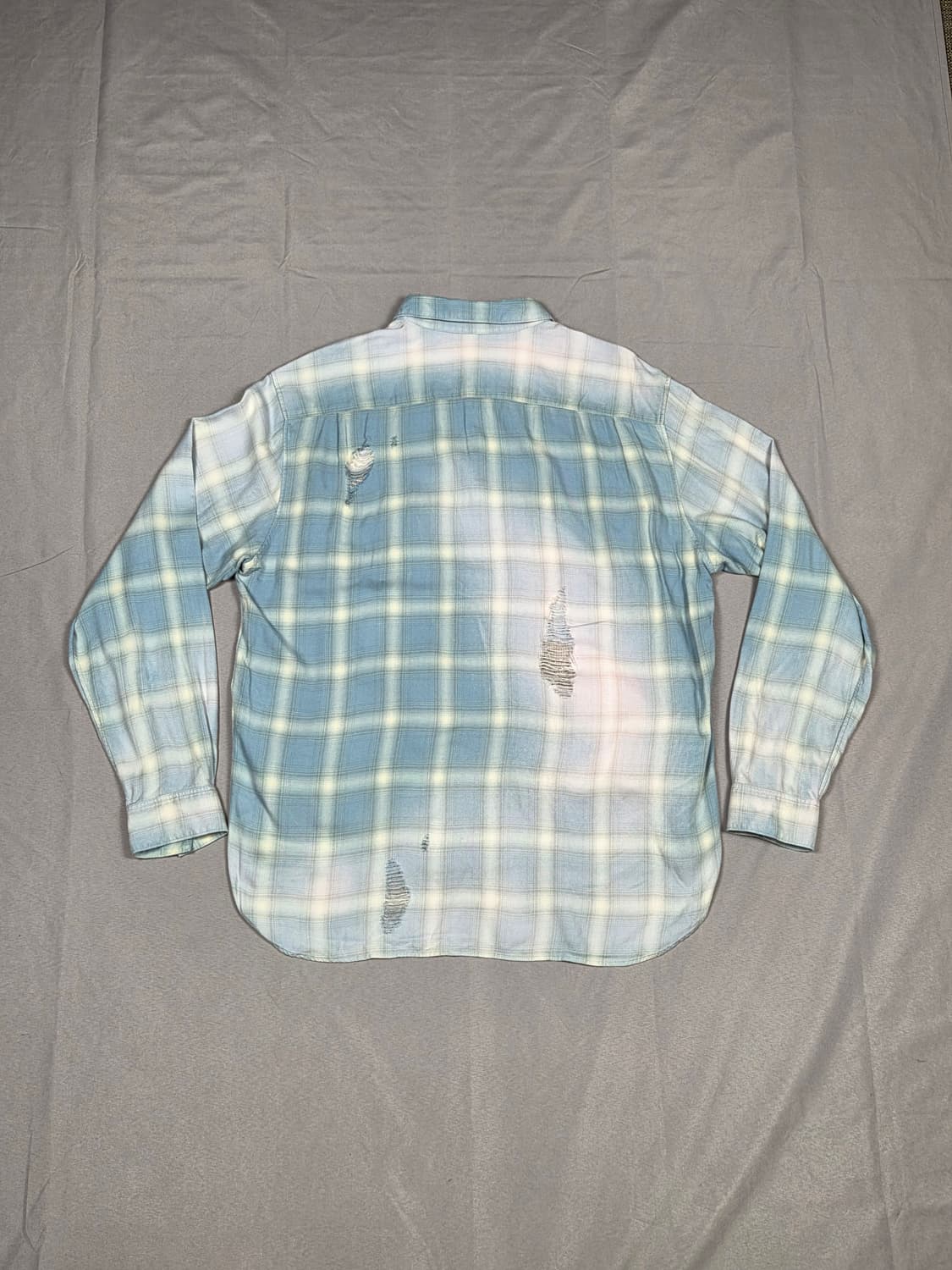 [코키] 25SS 빈티지 이펙트 컷아웃 체크 셔츠 | S00095 상품이미지7