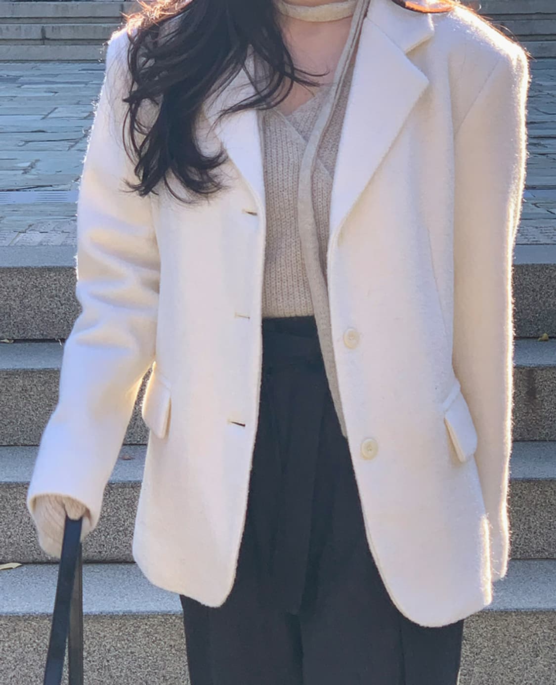 파인땡큐 화이트 부클 자켓 상품이미지1