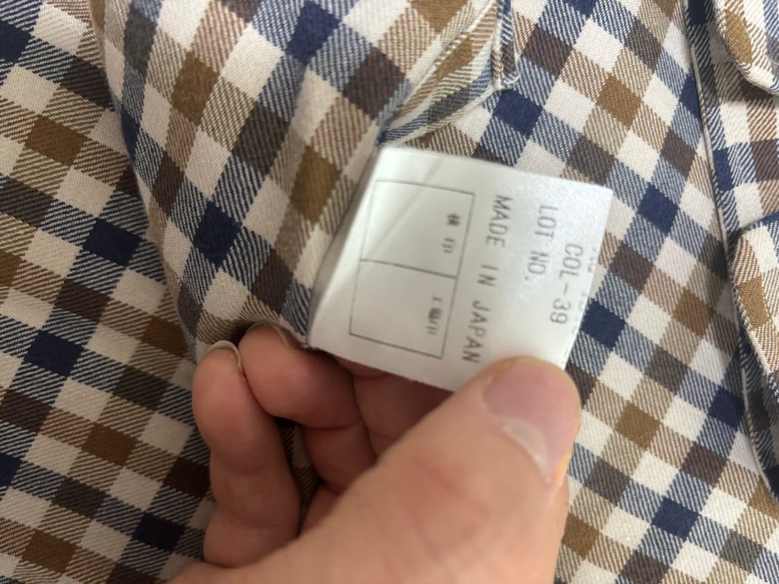 일제 AQUASCUTUM 체크셔츠 사이즈 105 상품이미지5