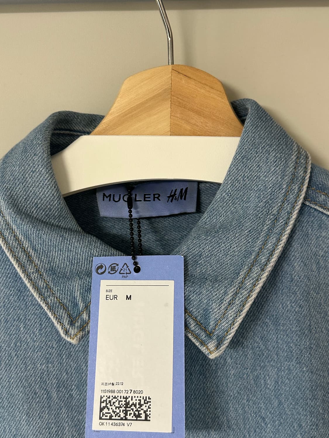 H&MX뮈글러 데님셔츠 상품이미지2