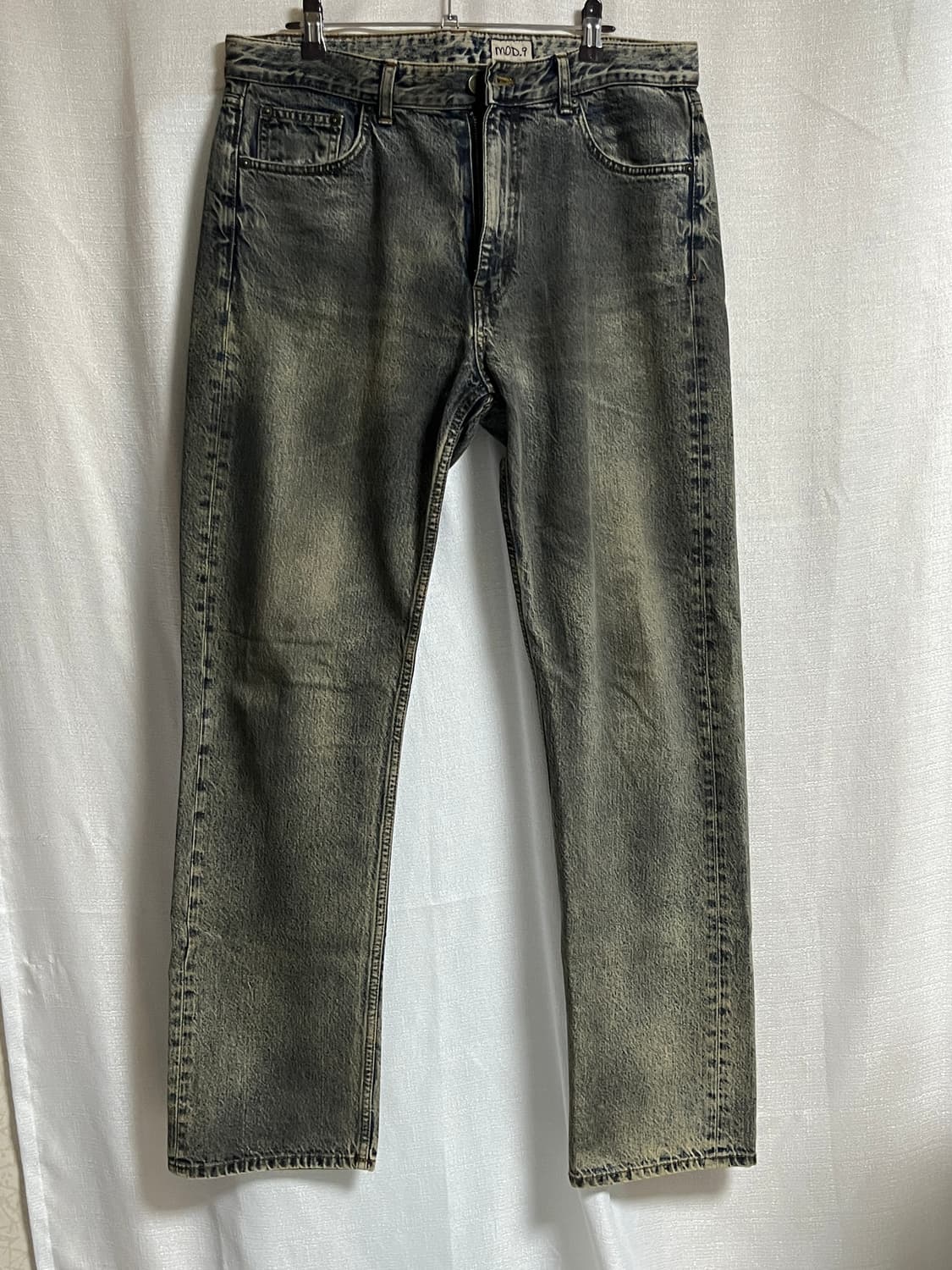 모드나인 더티워싱 세미와이드 데님 팬츠 33 상품이미지1