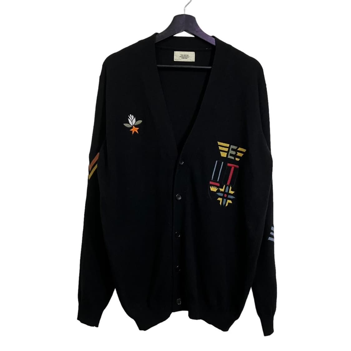 더 에디터 패치 니트 가디건 상품이미지2