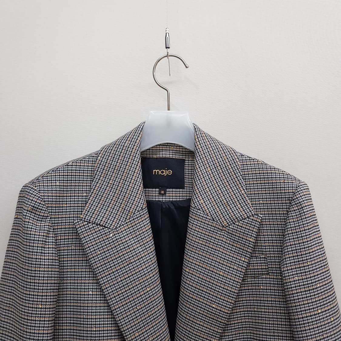 마쥬 MAJE 2025 하운드투스 체크 싱글 자켓 36사이즈 상품이미지2