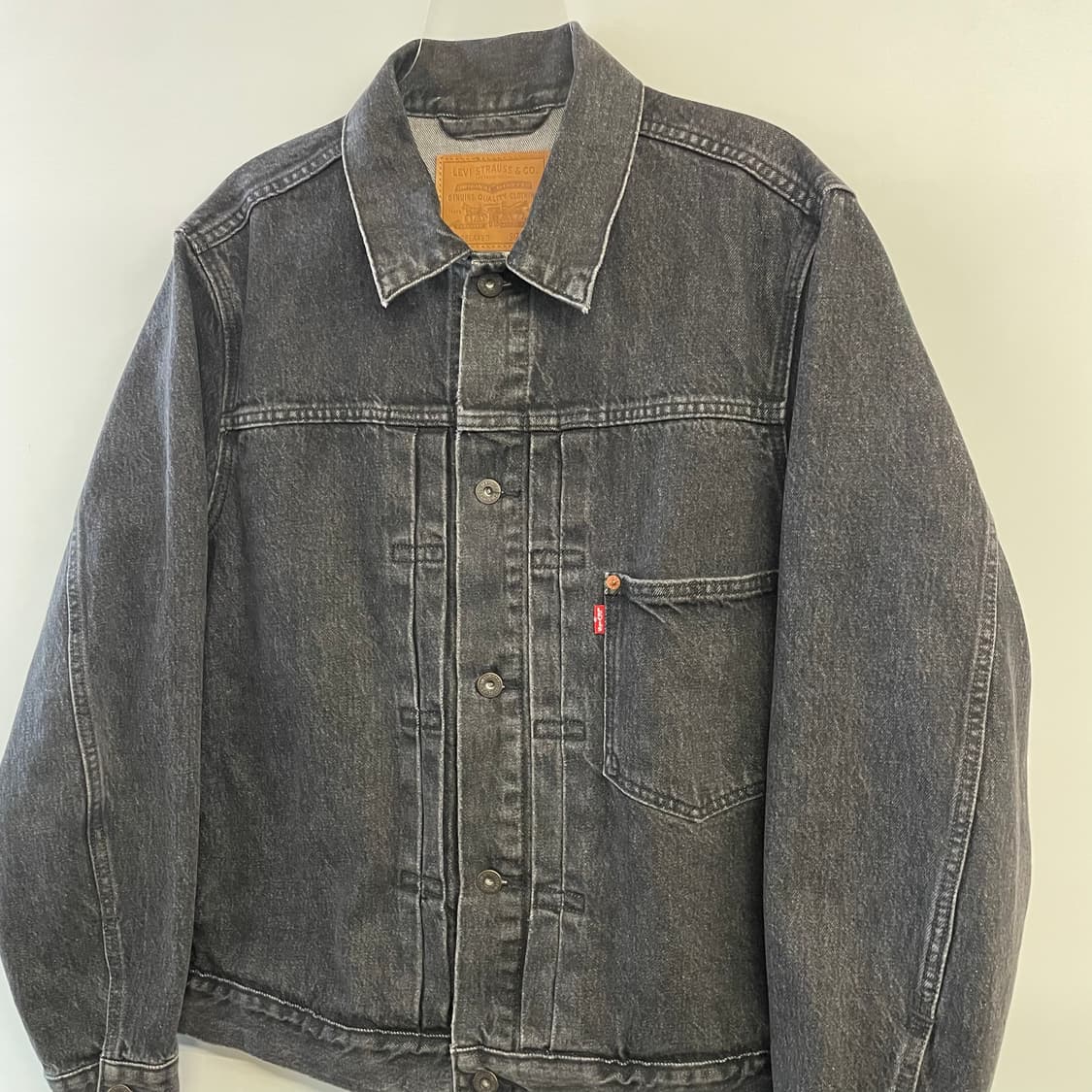 리바이스 타입1 흑청 데님 트러커자켓 상품이미지3