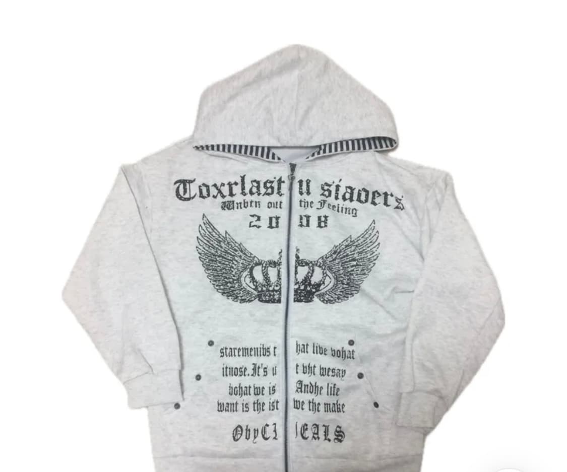 Y2K 엔젤 레터링 후드집업 상품이미지3