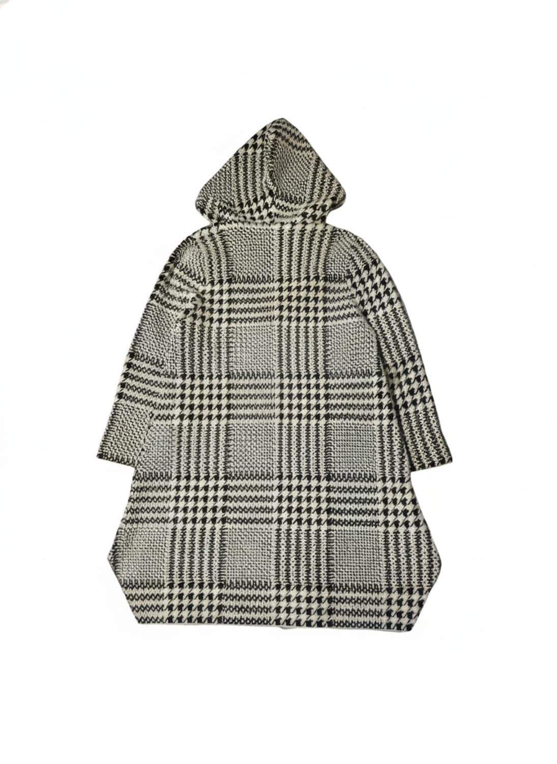 하운드투스 체크 후드 롱 울 코트 M 상품이미지6