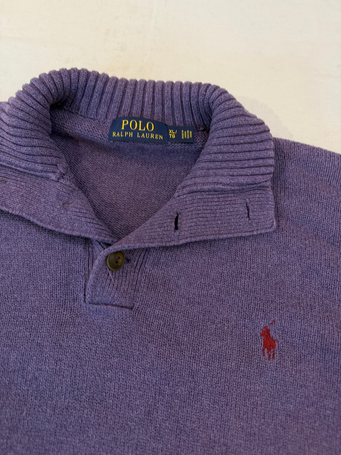 폴로 랄프로렌 버튼 풀오버 카라 니트 퍼플 상품이미지2