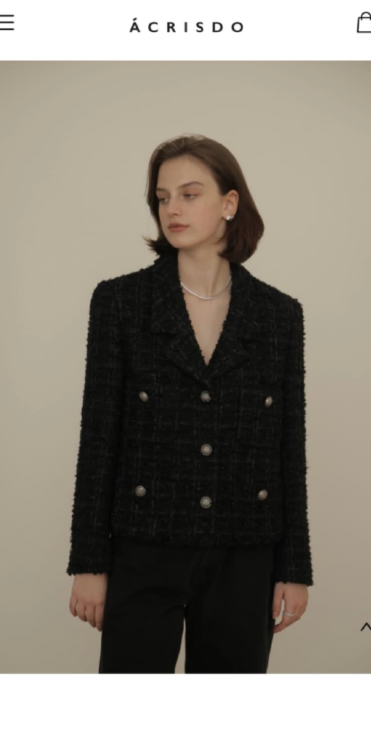아크리스도 트위드 블랙자켓 상품이미지2