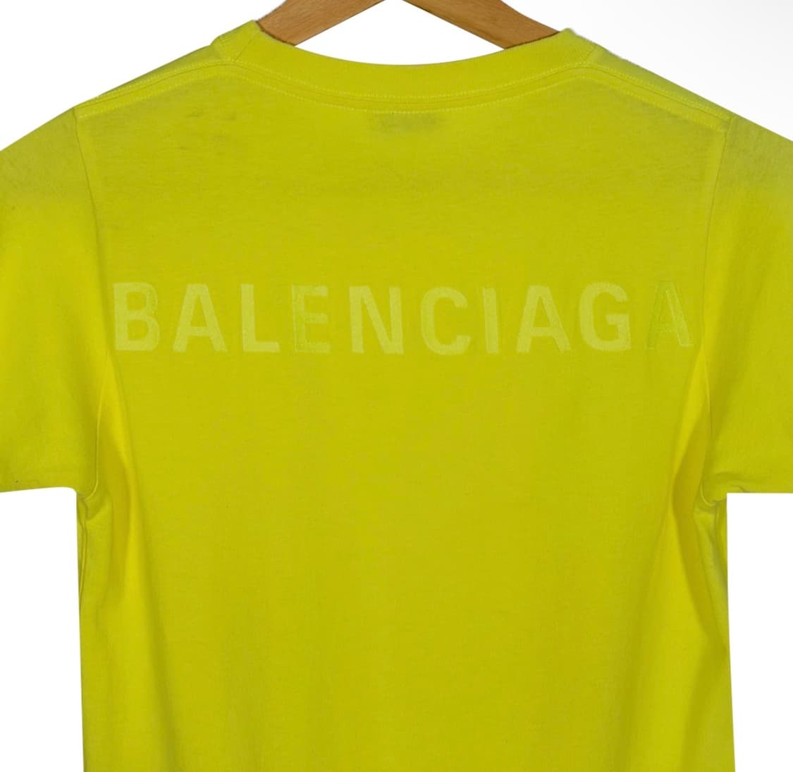 [XS] 발렌시아가 여성 자수 로고 백로고 반팔 티셔츠 형광 옐로우 상품이미지5