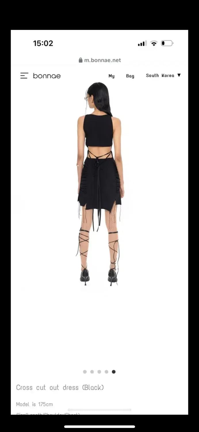 1size) 본네 컷아웃 홀 원피스 블랙 상품이미지6