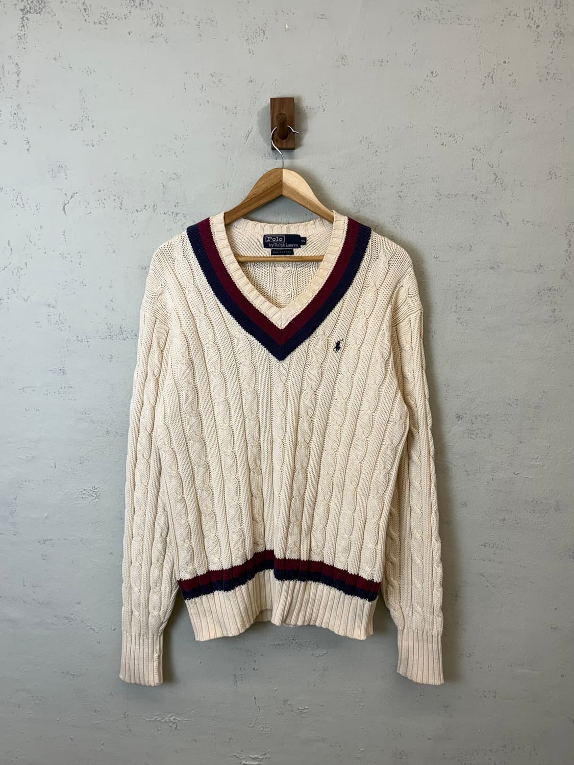 폴로랄프로렌 90s 일경물산 크리켓 케이블 니트 상품이미지1