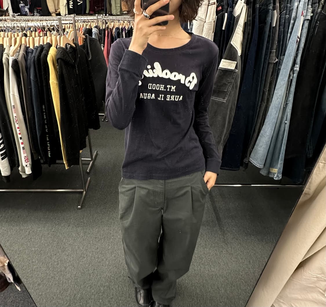 L)ELKEX 아메리칸 빈티지 자수 로고 롱슬리브 상품이미지1