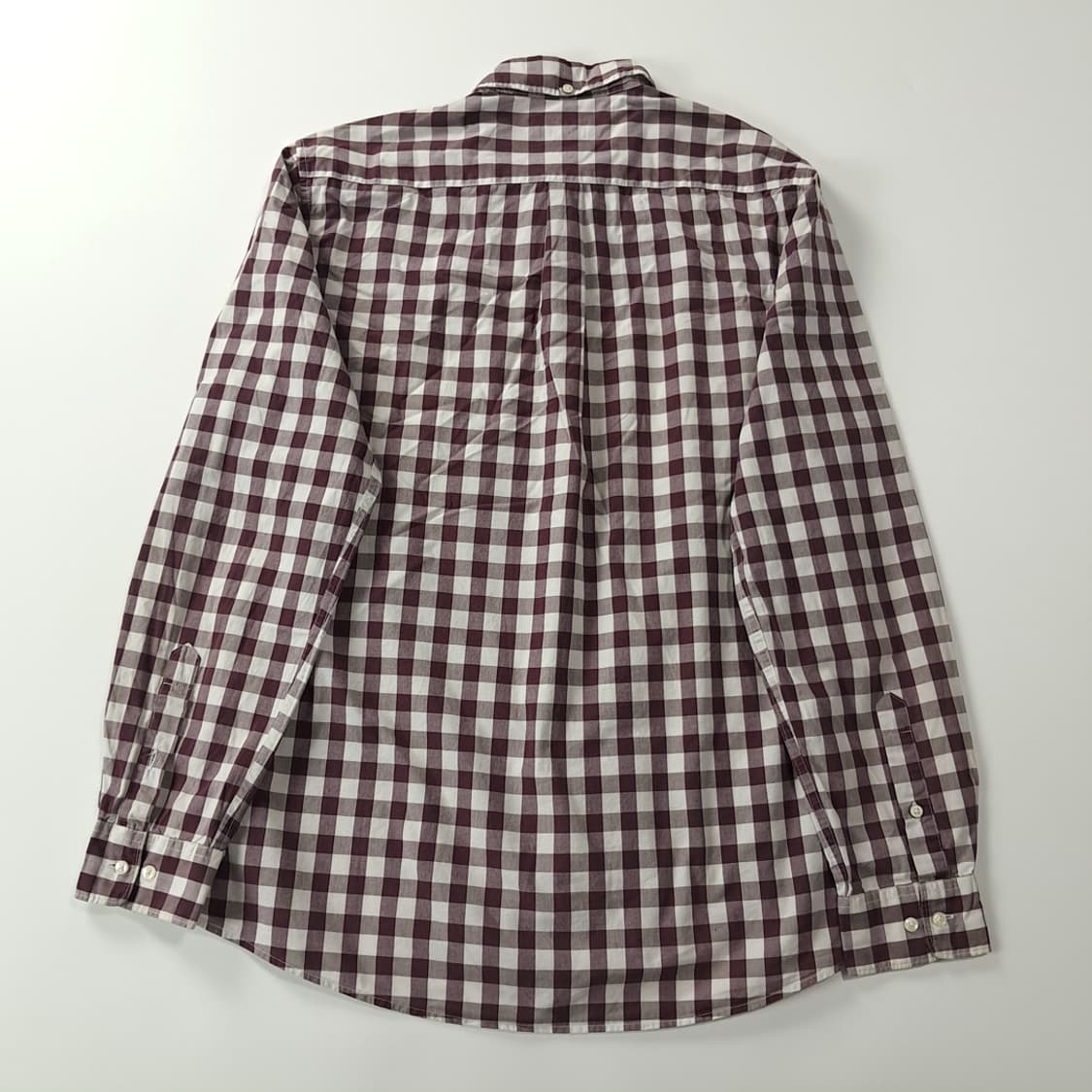CK345 M 바버 테일러드핏 버건디 깅엄체크 셔츠 남방 상품이미지7