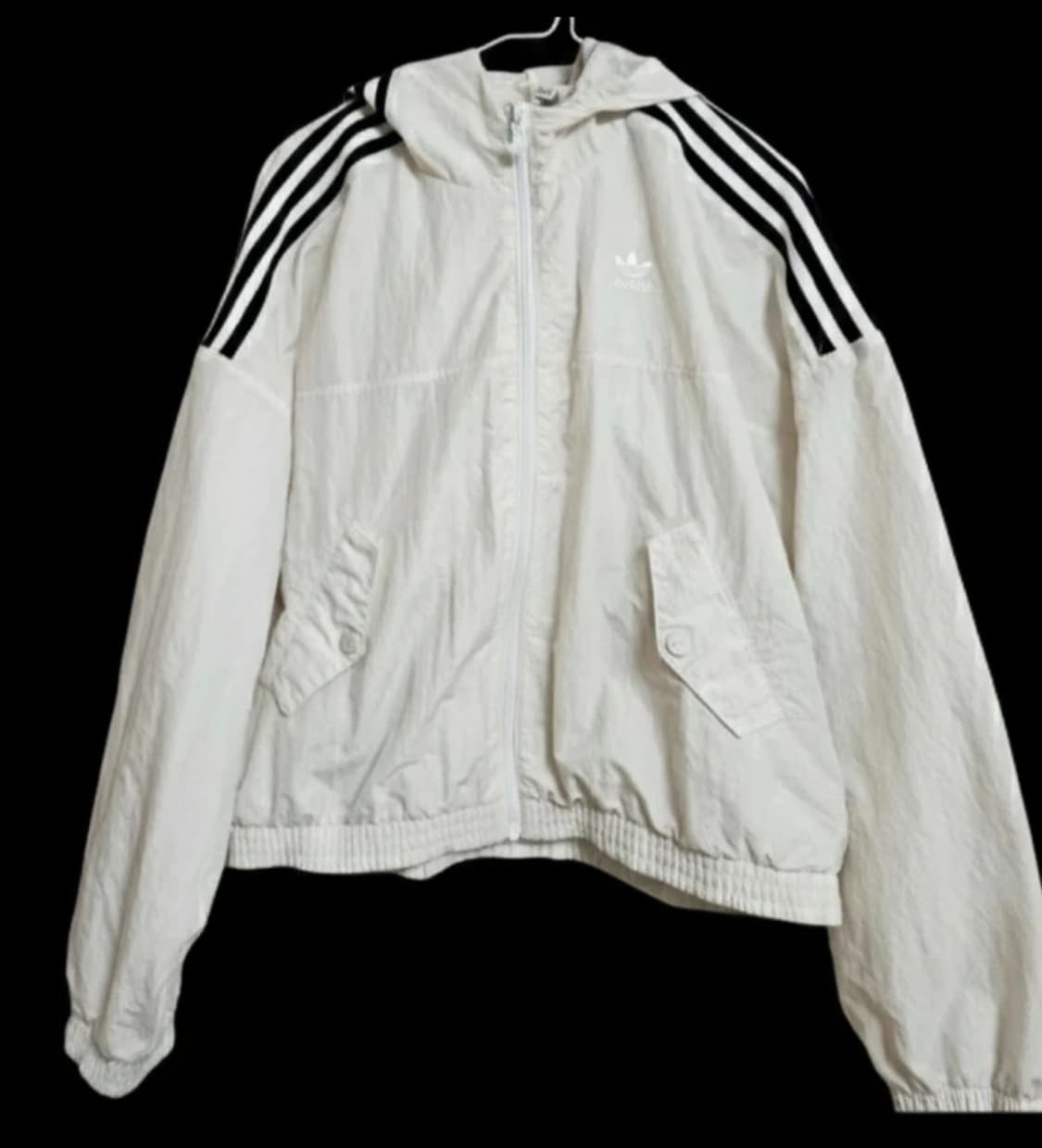 아디다스 후드 바람막이 화이트/파이어버드 집업 상품이미지4