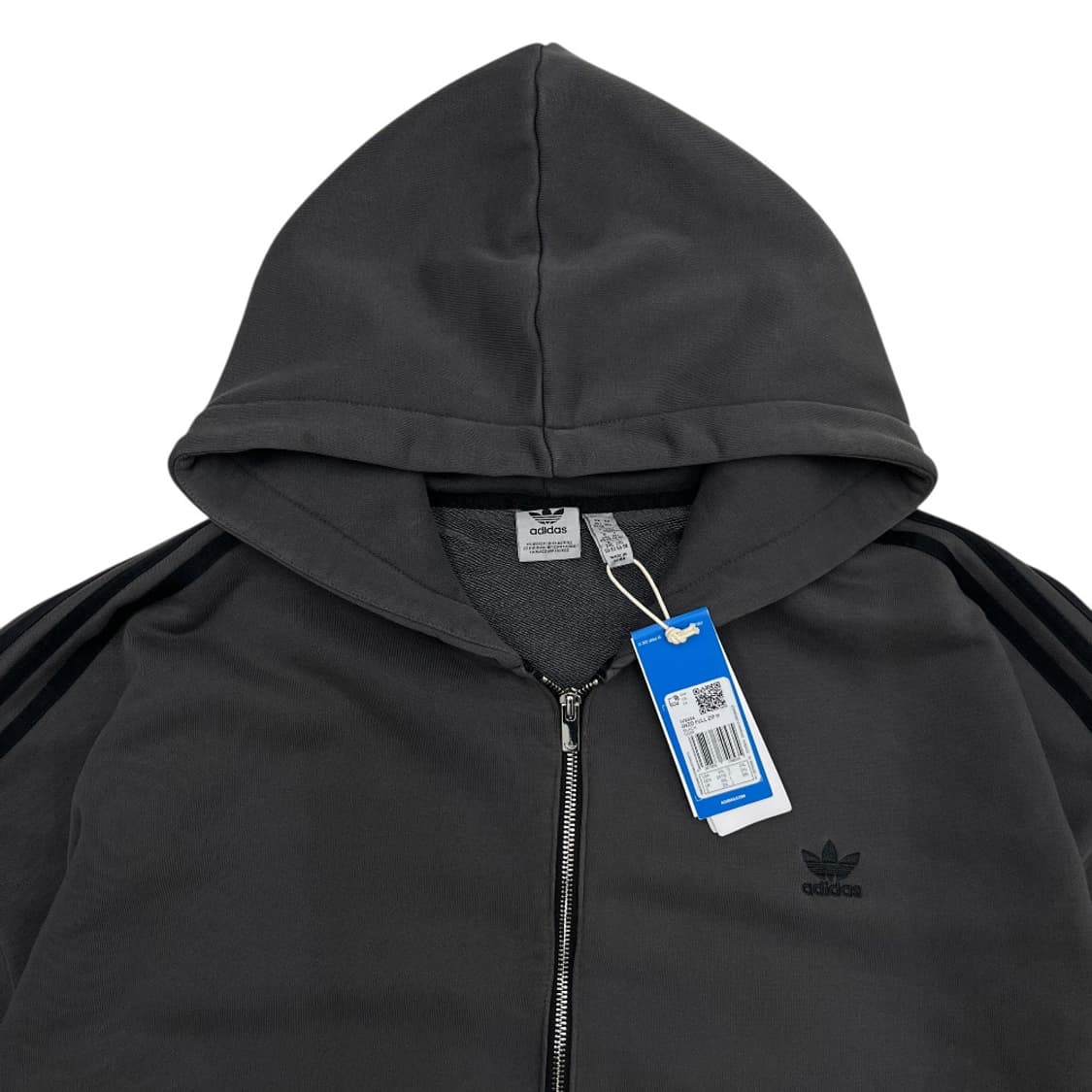 아이다스 블랙로고 차콜 후드집업 2XL 상품이미지5