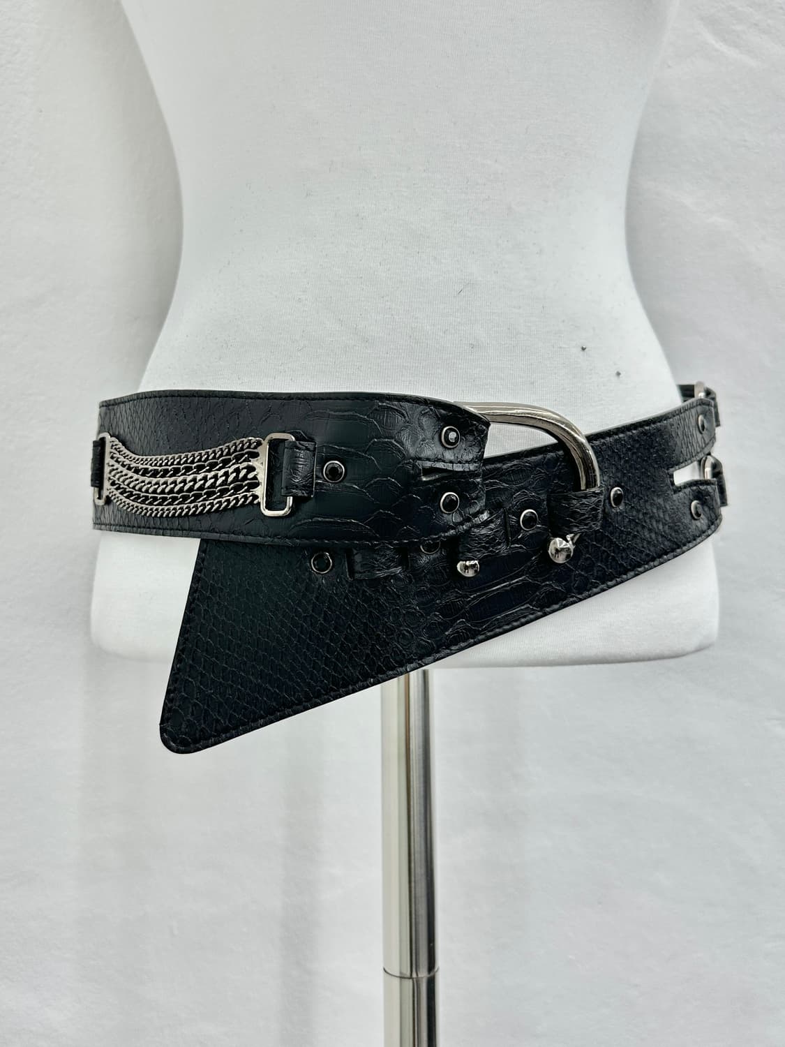 DEMOO gimmick croco pattern leather belt 상품이미지7