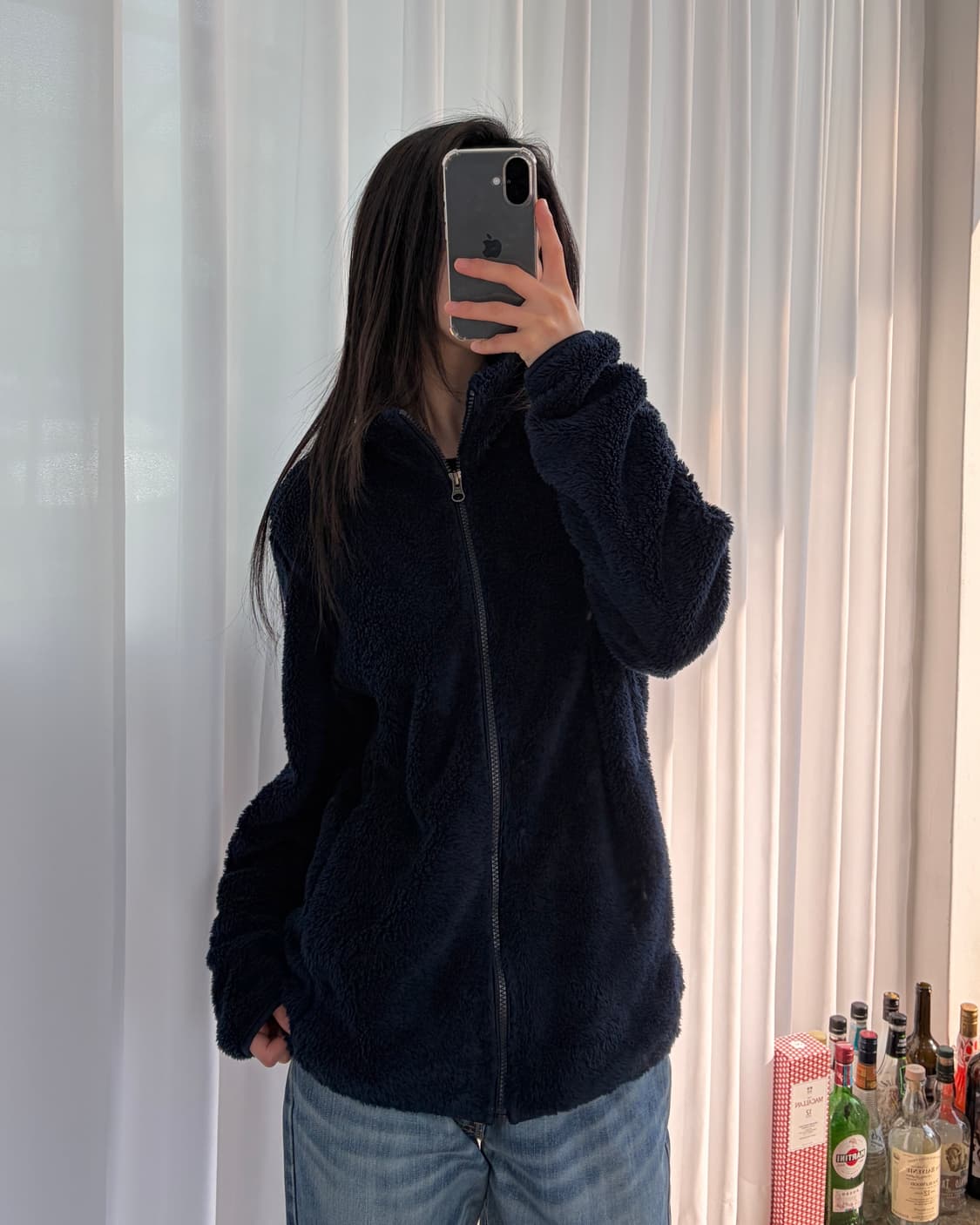 [M]유니클로 네이비 후리스 집업 자켓 상품이미지1