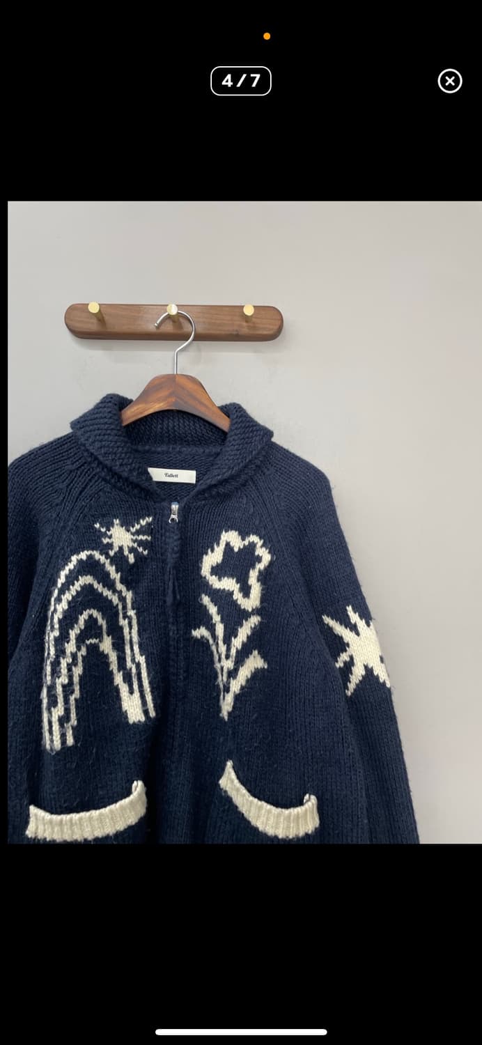 팔렛 드로잉 가든 카우치 네이비 니트집업 A2768 상품이미지4