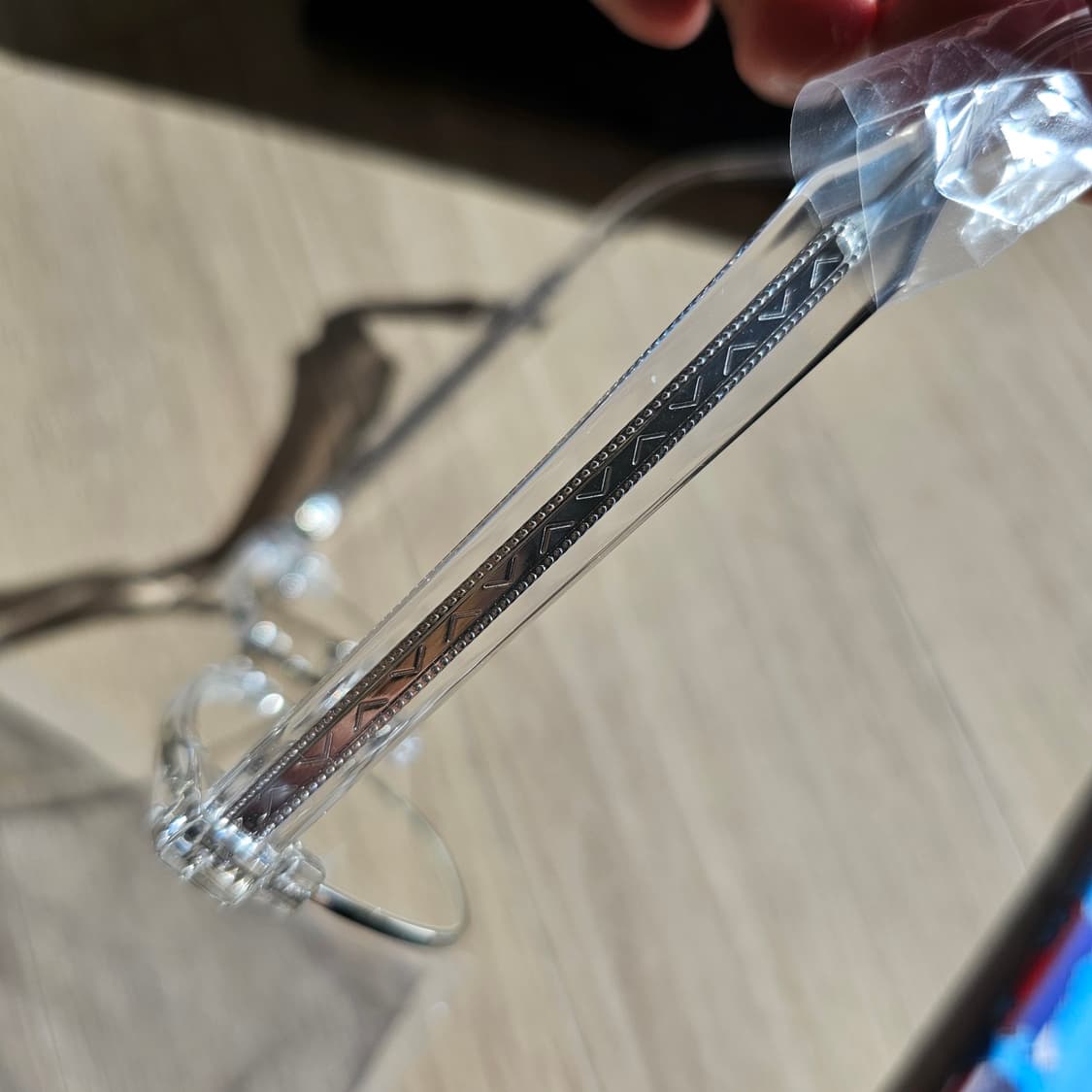 새제품) 하금테 반뿔테 안경 반테 안경테 실버 투명 상품이미지4