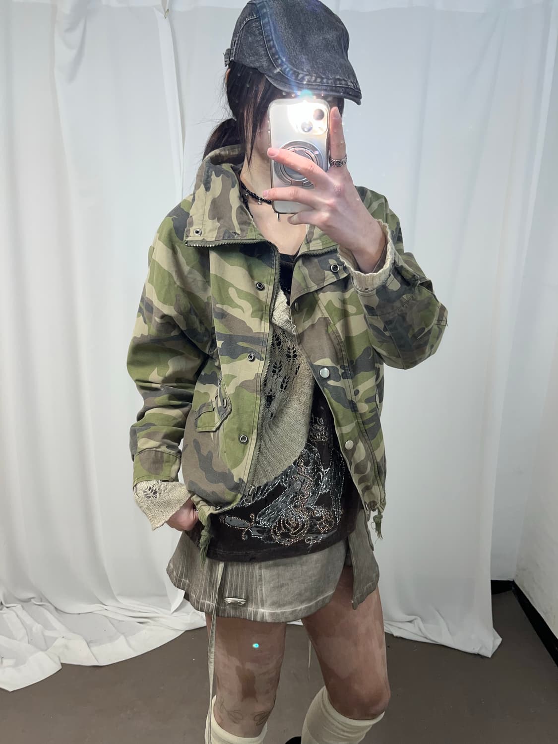 Y2K 카모 자켓 상품이미지4
