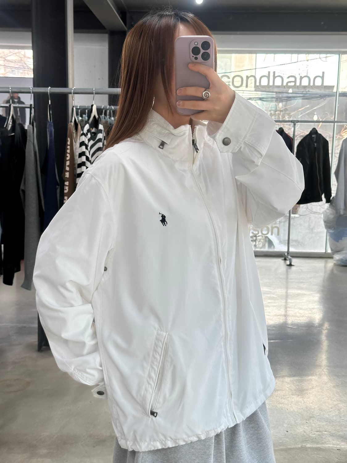 폴로랄프로렌 화이트 폴리쉘 패리자켓 상품이미지1