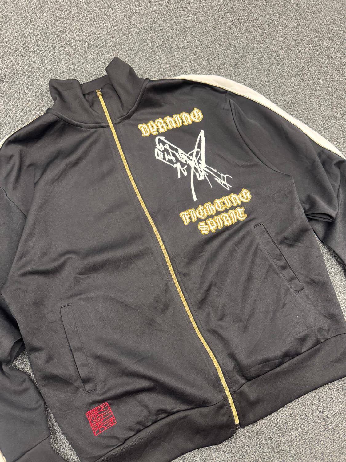 Japanese vintage 프린팅 검흰 집업져지 상품이미지2