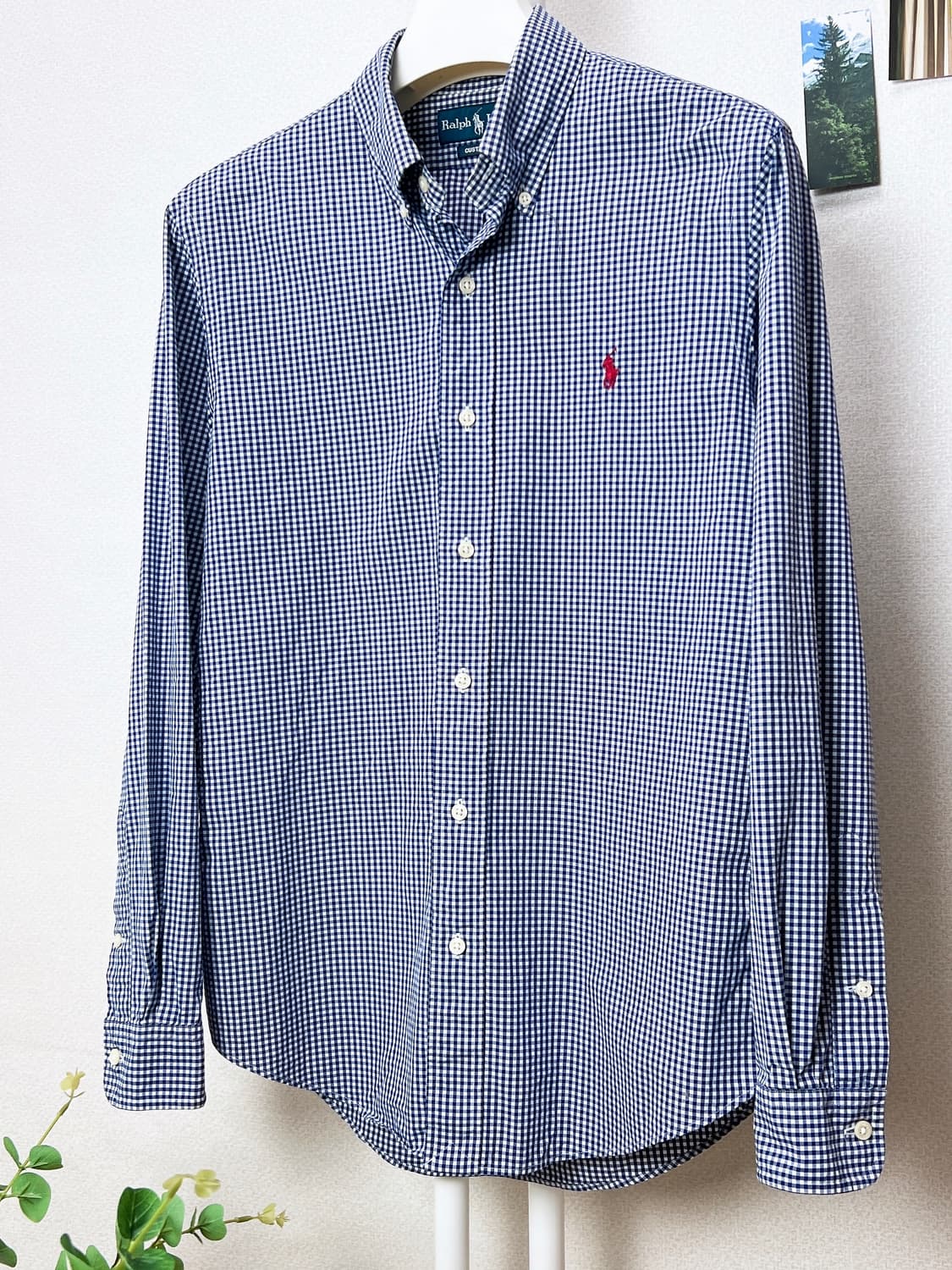 폴로 깅엄체크 셔츠 M 상품이미지3
