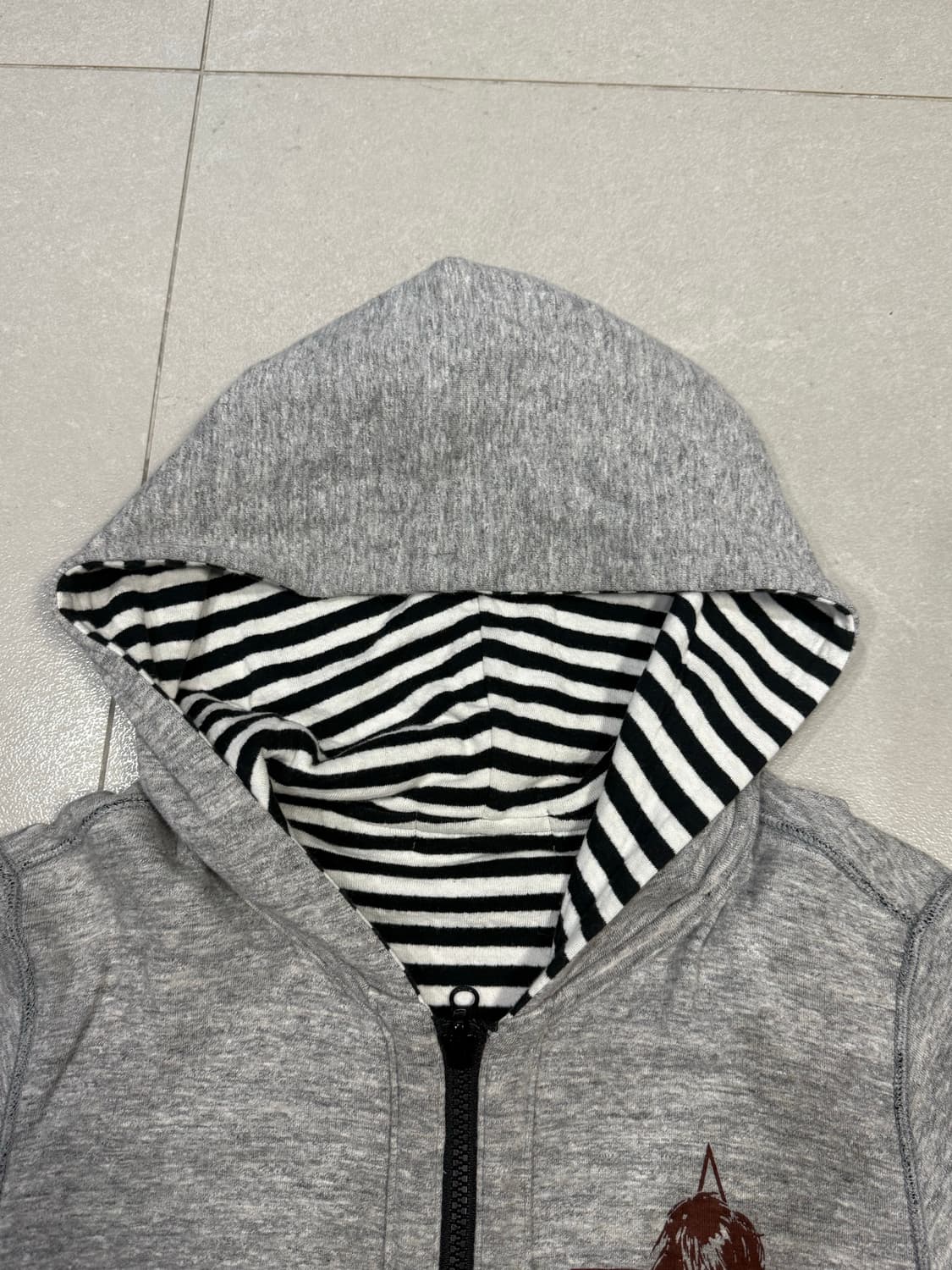 히스테릭 글래머 리버시블 스트라이프 히스걸 후드 집업 자켓 상품이미지7