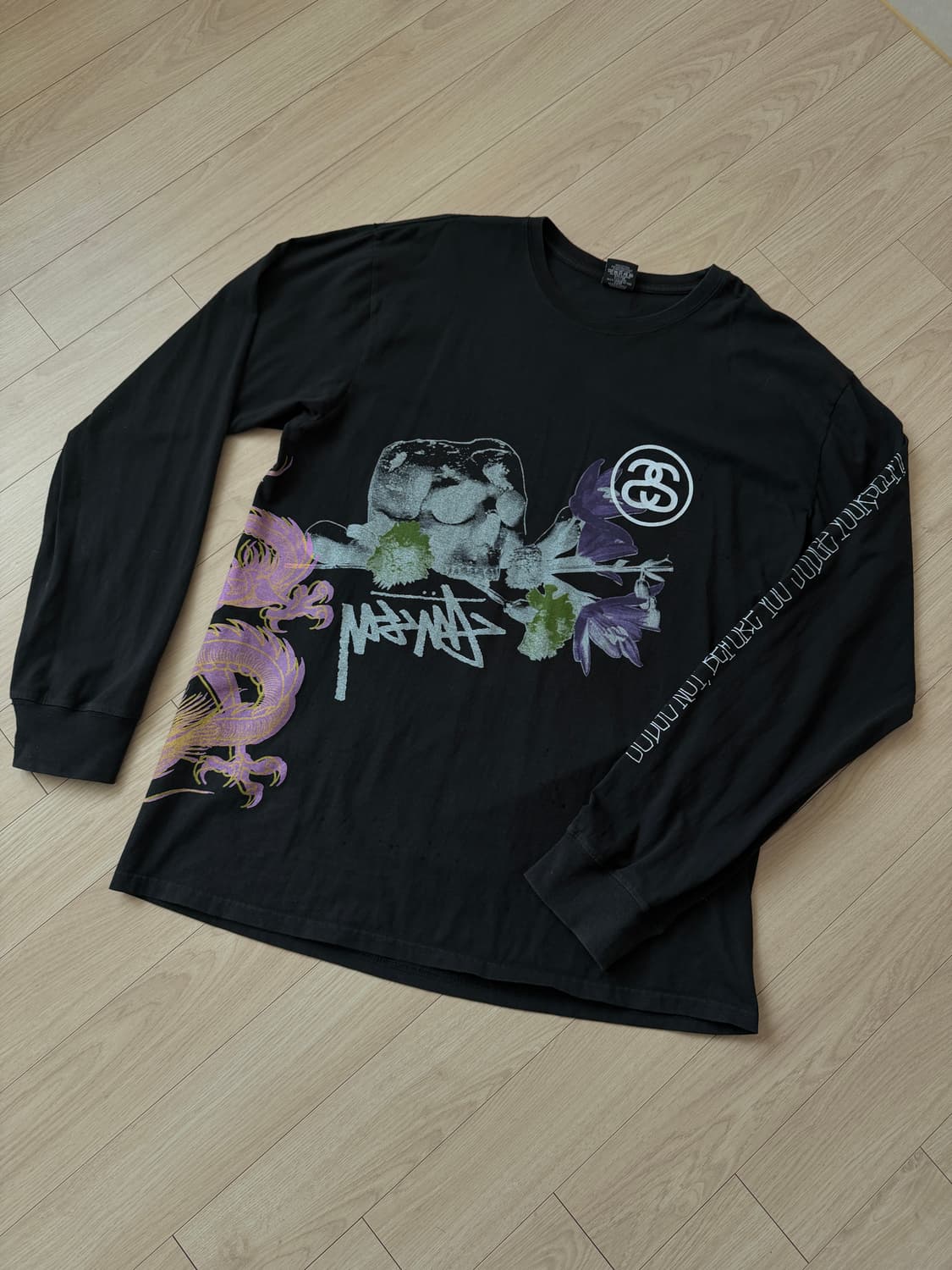 스투시 스트라이크 피그먼트 다이드 롱슬리브 티셔츠 블랙 L 상품이미지2