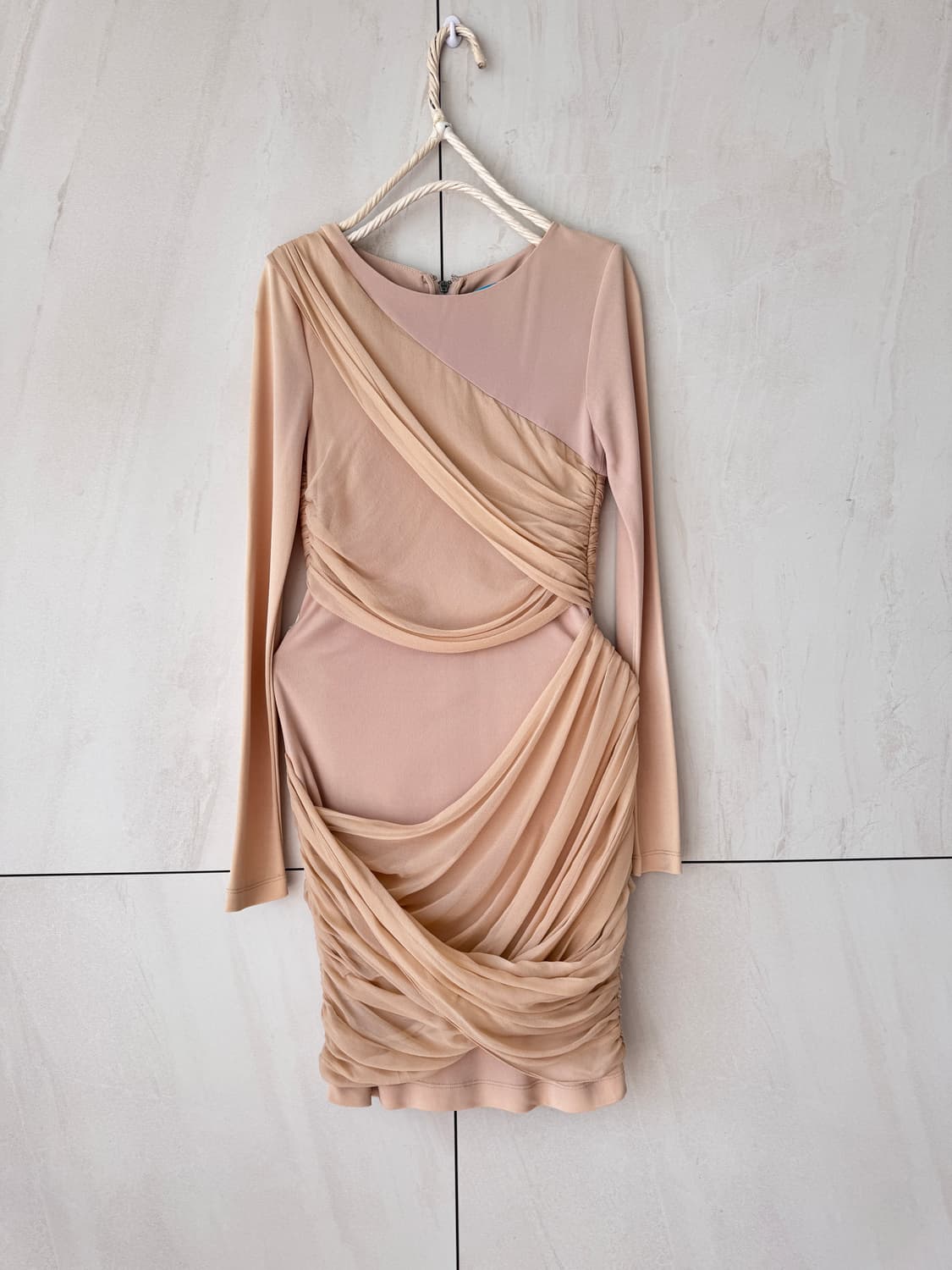 Alice + Olivia 셔링 실크 원피스 베이지4사이즈(44사이즈) 상품이미지5