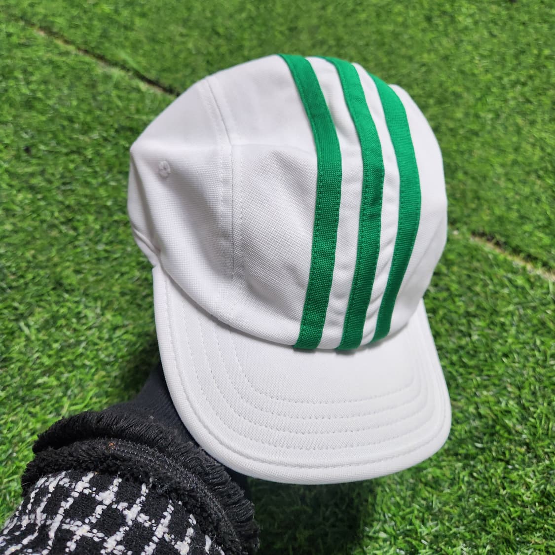 아디다스 헬라스 4패널 화이트×그린 스트라이프 캡 상품이미지8