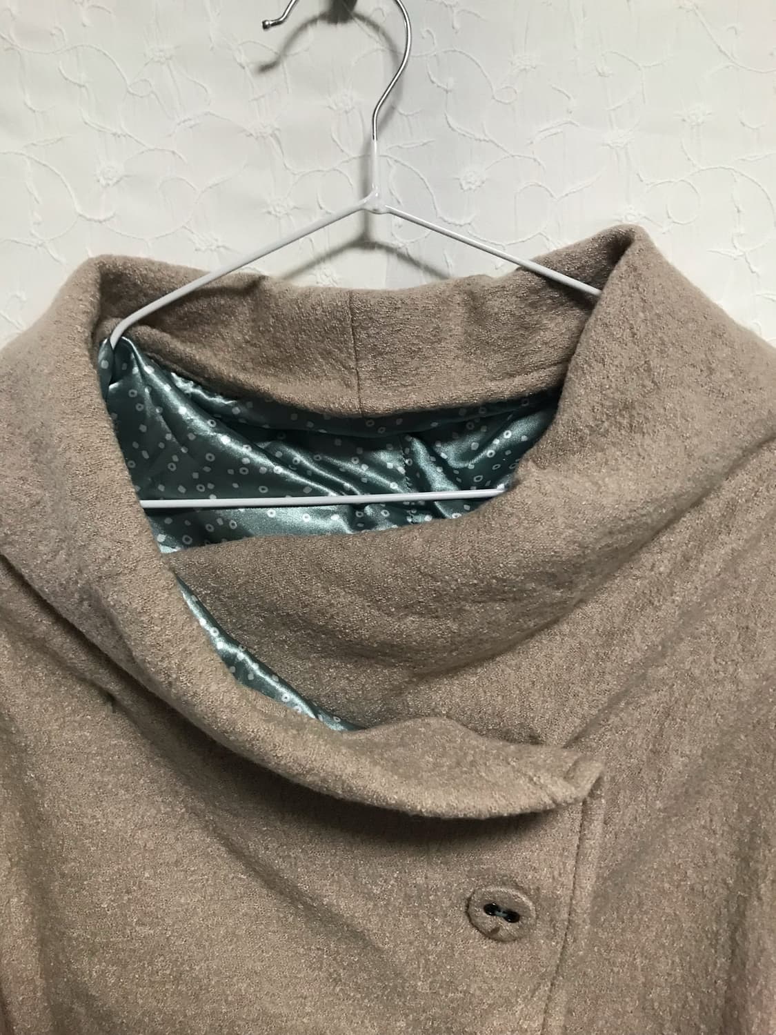 빈티지 너드 모리 사선 버튼 레이스 울 코트 자켓 상품이미지2