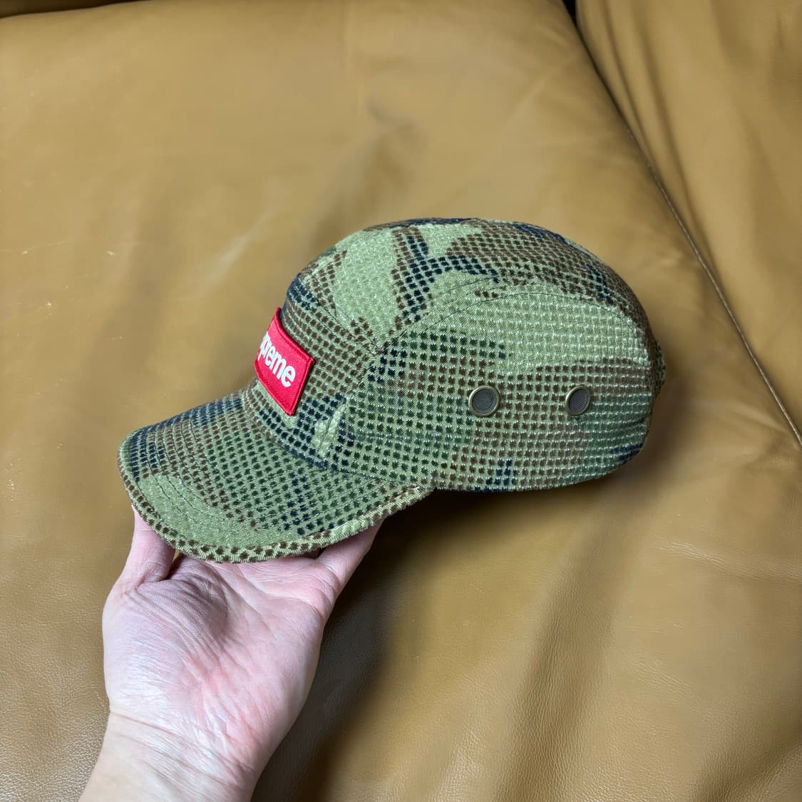 슈프림 캠프캡 모자 박스로고 그리드 우드랜드 카모 상품이미지4