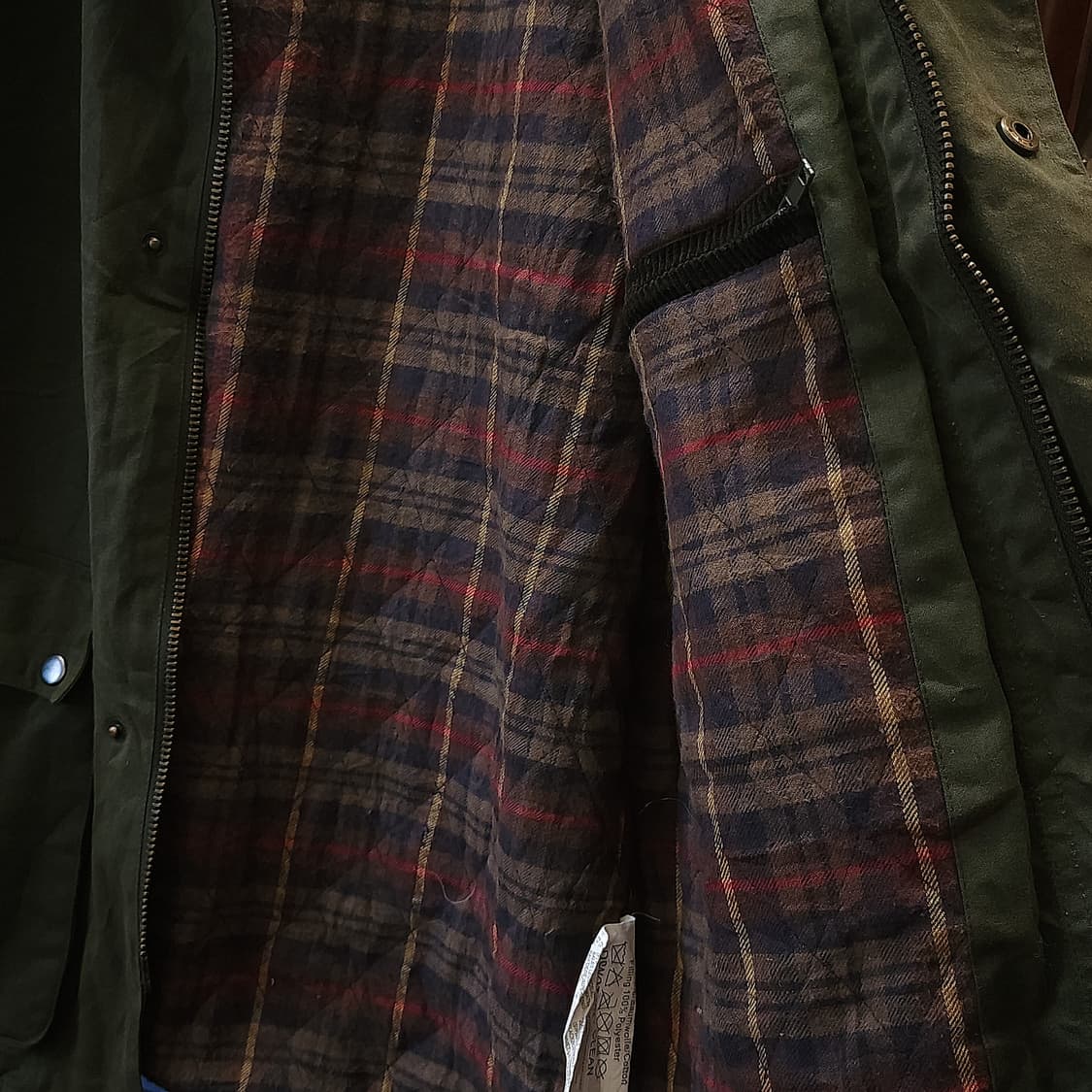 90s 잉글랜드 컨트리 올리브 그린 왁스자켓 헌팅자켓 파카 s 상품이미지10